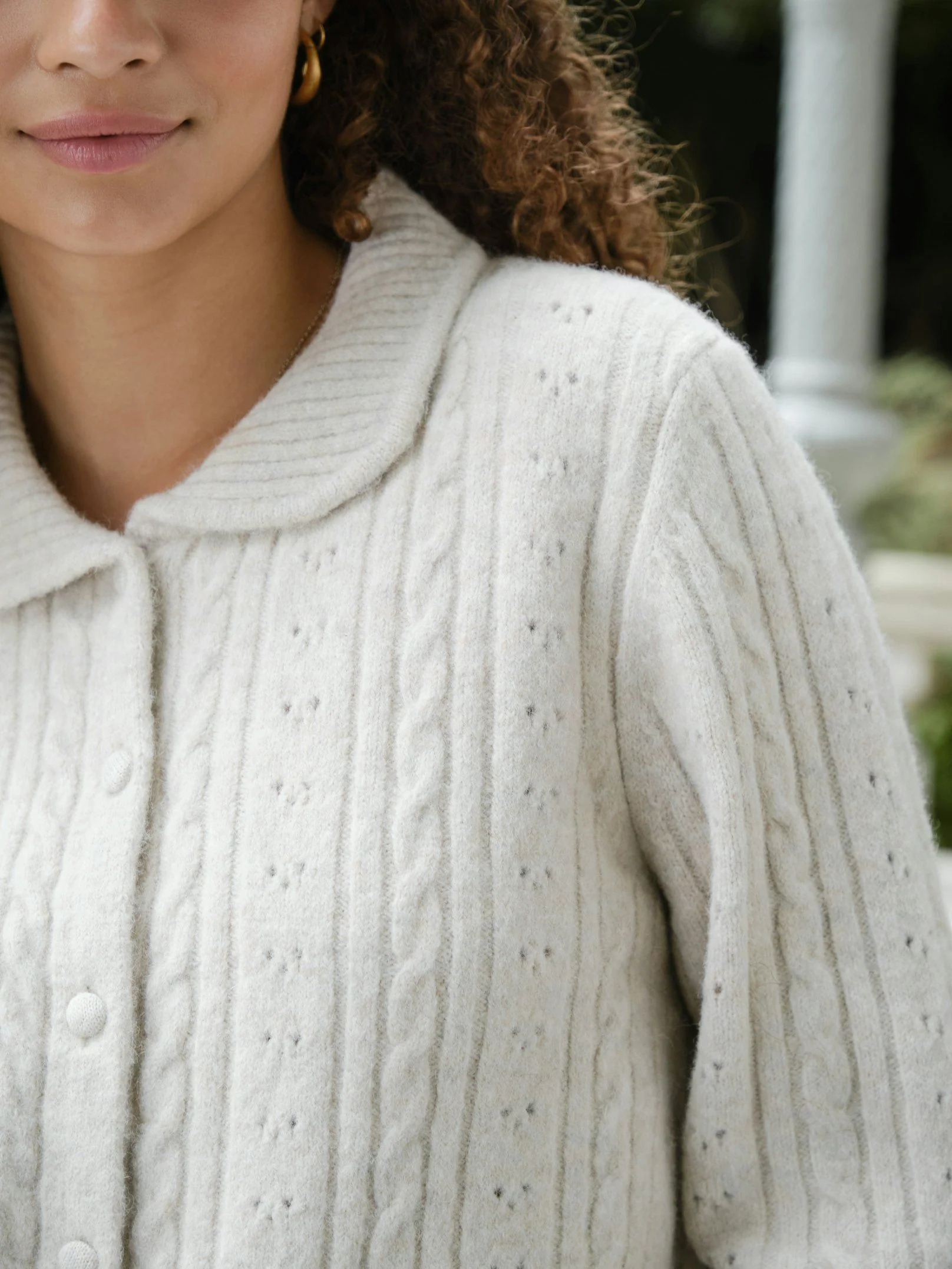 Neo Noir Emelie Cardigan Ivory - Image 9