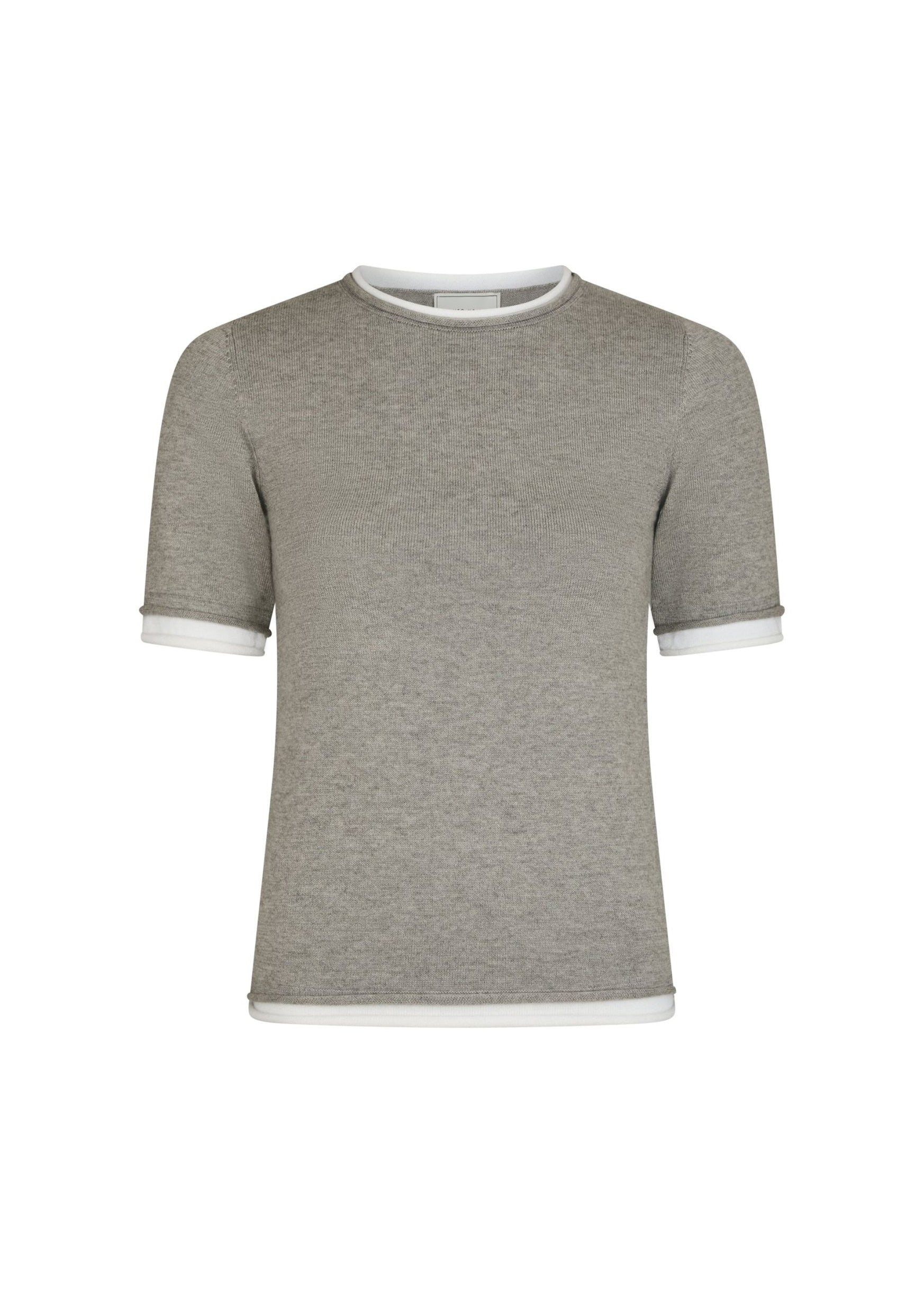 Neo Noir Fauna Double Knit Tee light grey melange - Image 3