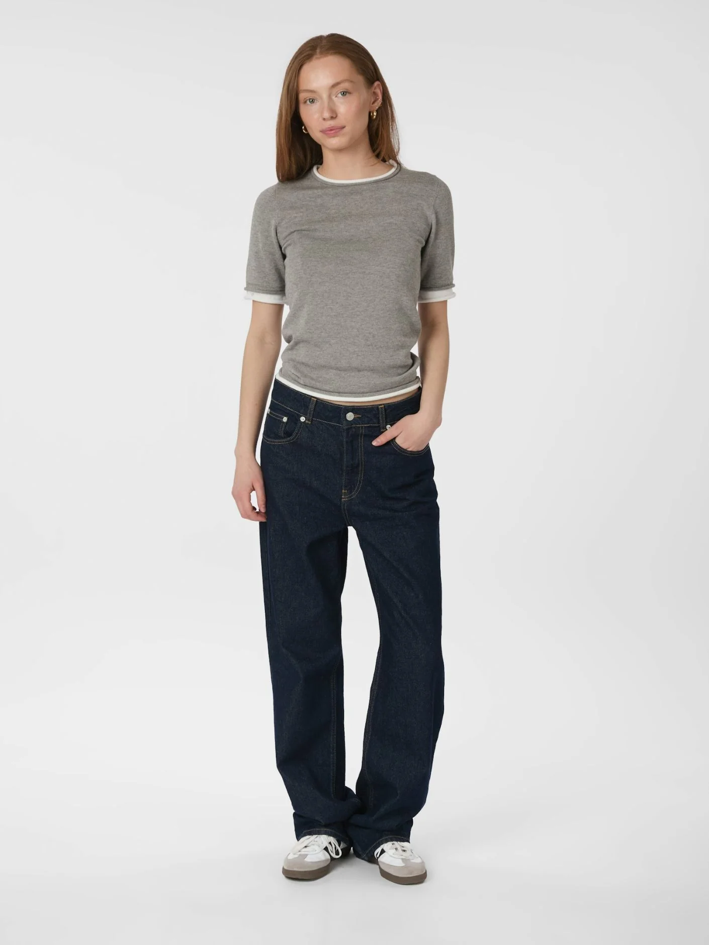 Neo Noir Fauna Double Knit Tee light grey melange - Image 5