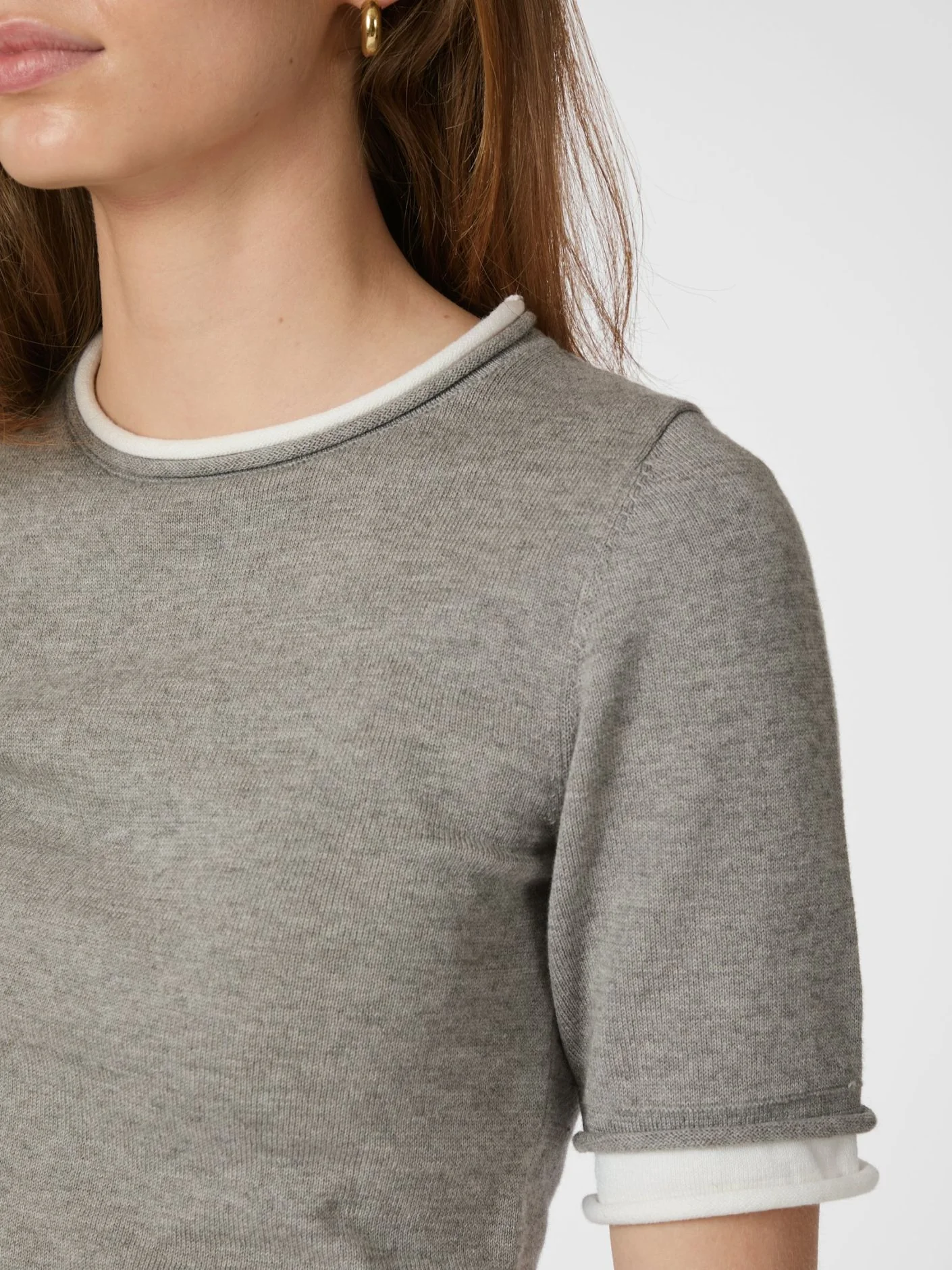 Neo Noir Fauna Double Knit Tee light grey melange - Image 6