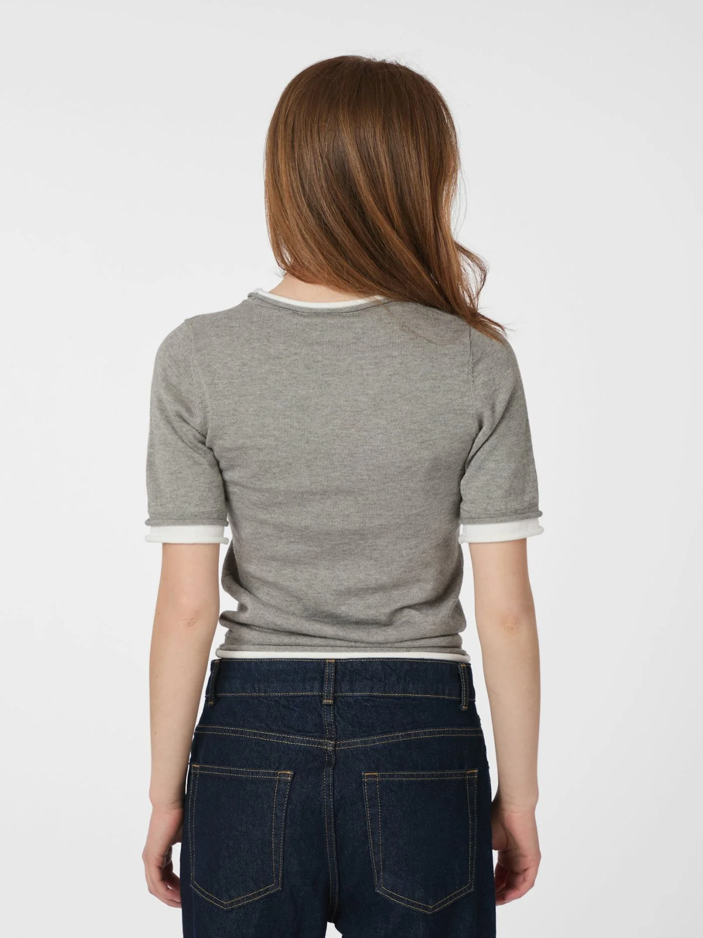 Neo Noir Fauna Double Knit Tee light grey melange - Image 7