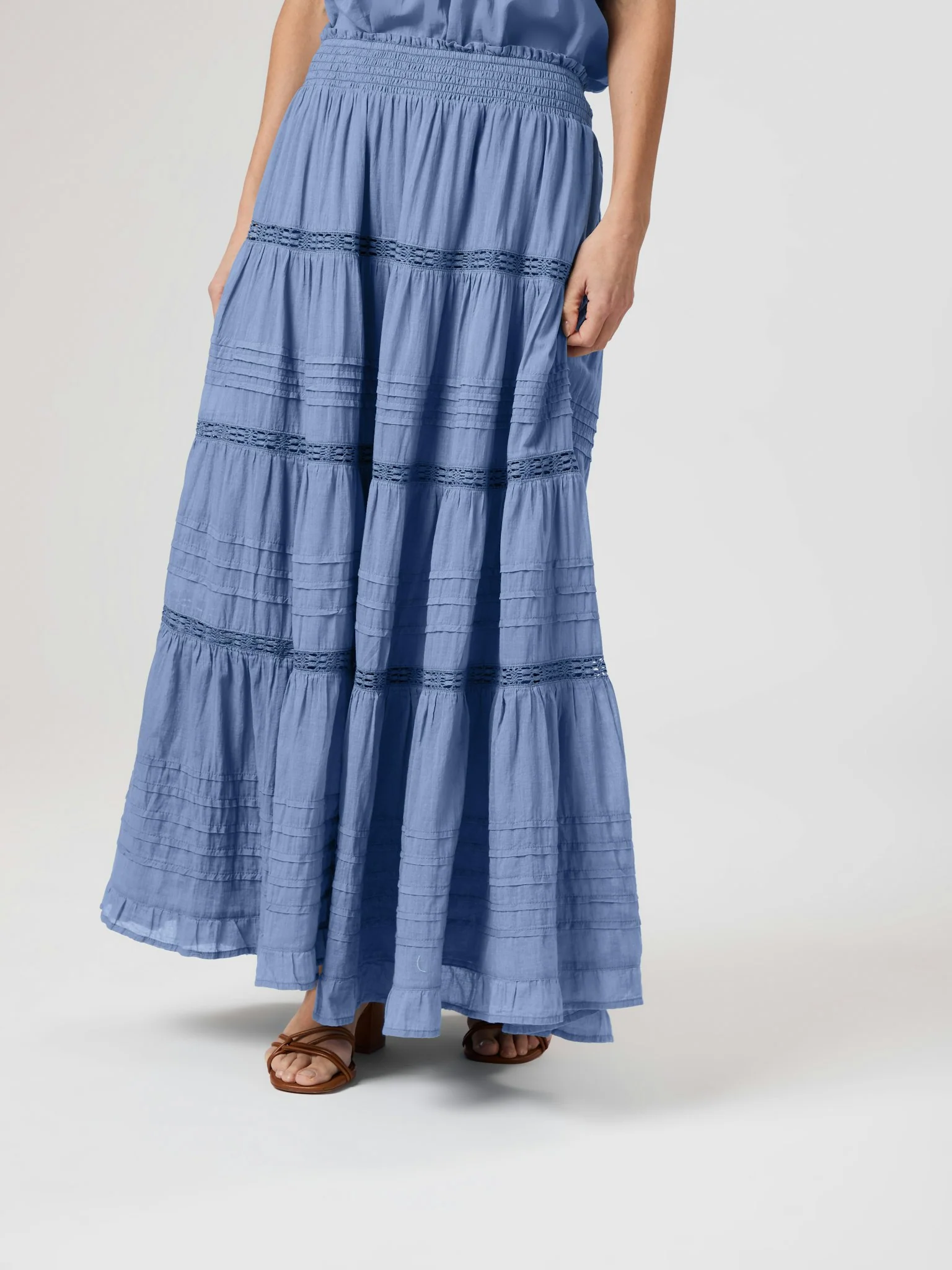 Neo Noir Felicia S Voile Skirt Smoke Blue - Image 5