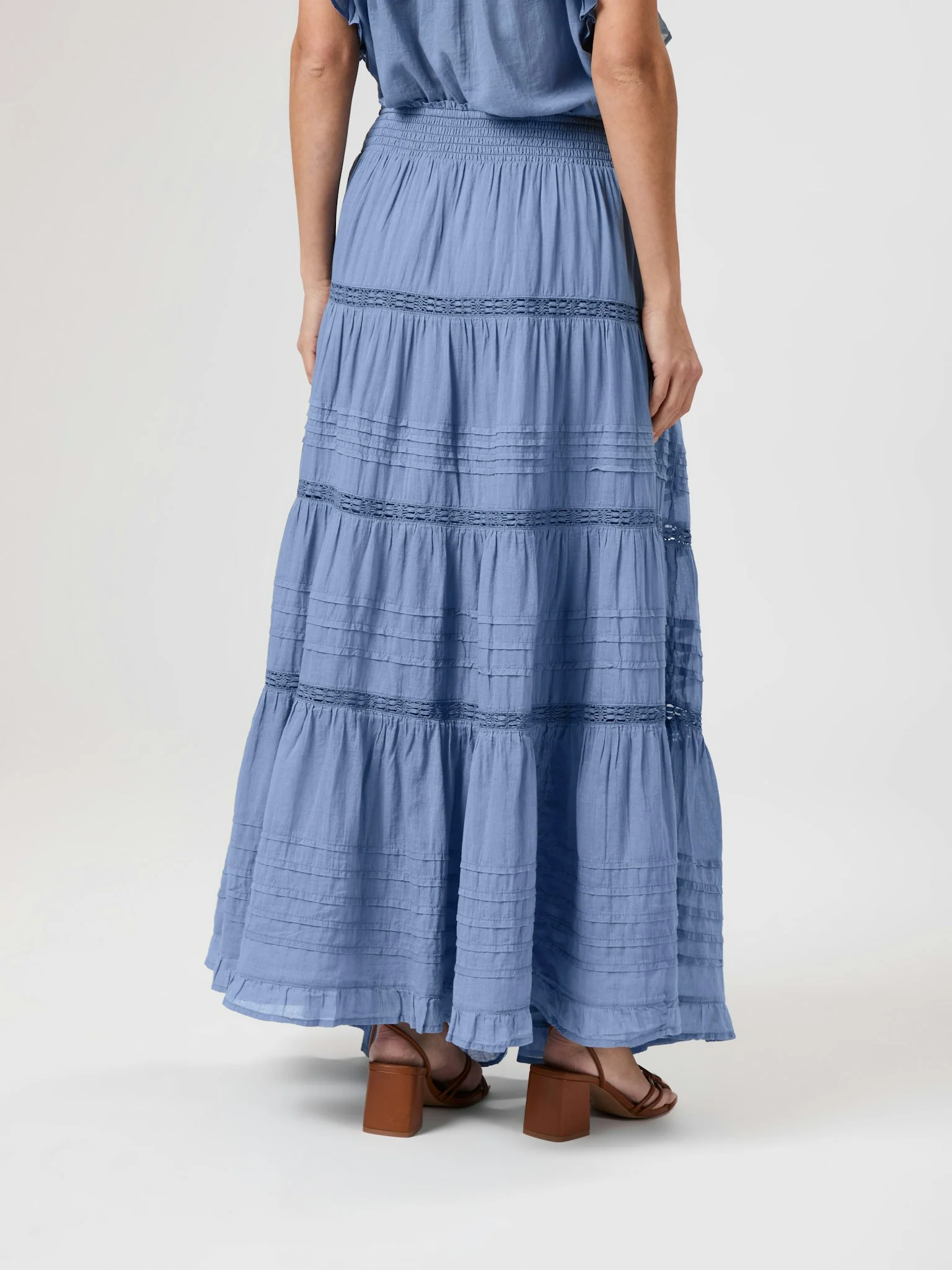 Neo Noir Felicia S Voile Skirt Smoke Blue - Image 8