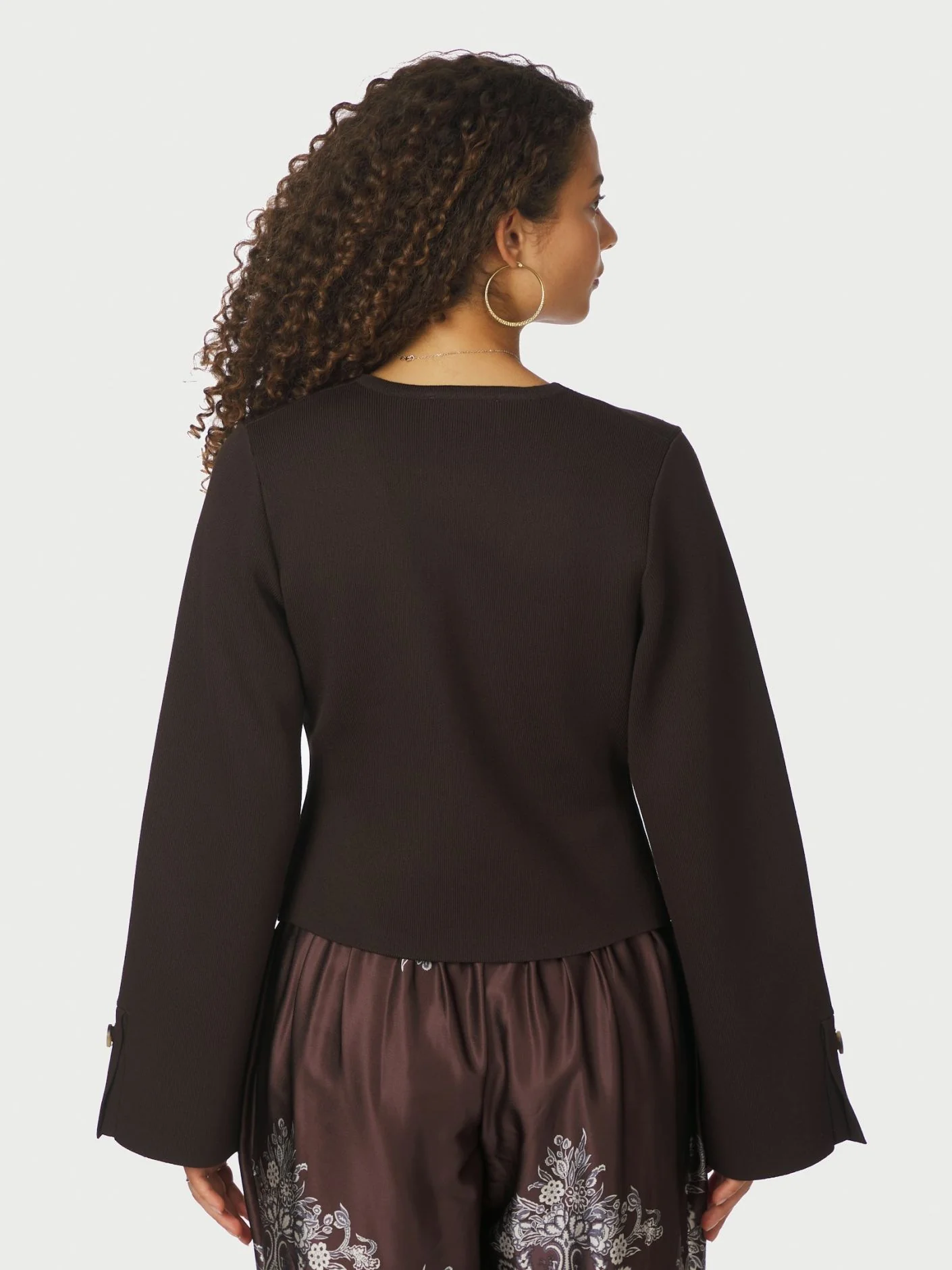 Neo Noir Fulvia Knit Blouse Dark Brown - Image 4