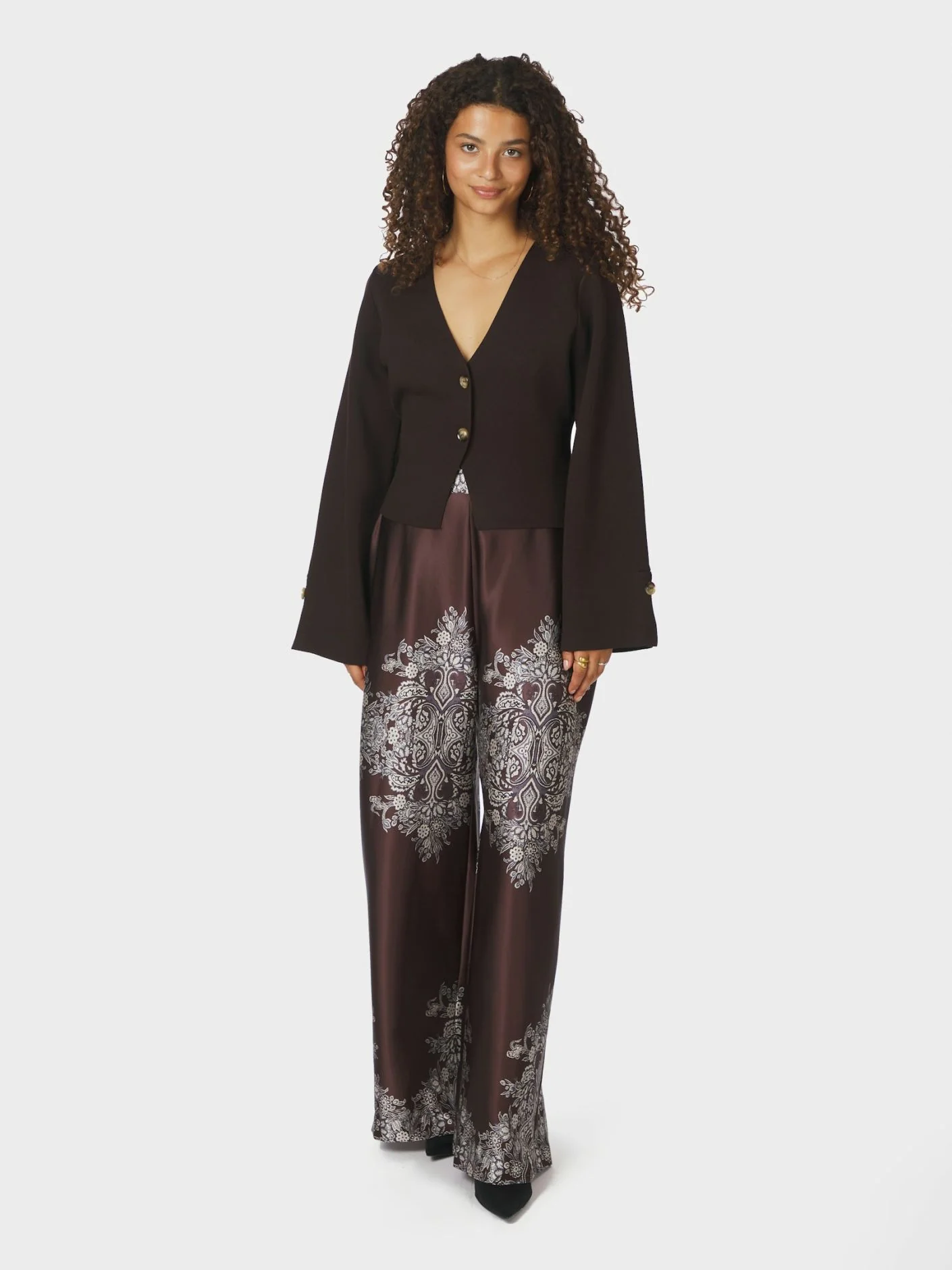 Neo Noir Fulvia Knit Blouse Dark Brown - Image 5