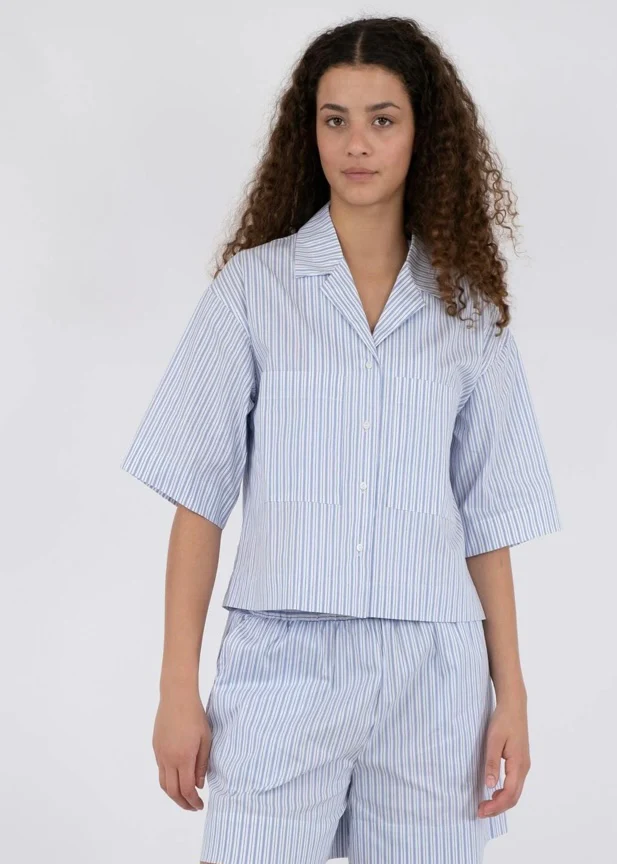 Neo Noir Ginna Stripe Shirt light blue - Image 3