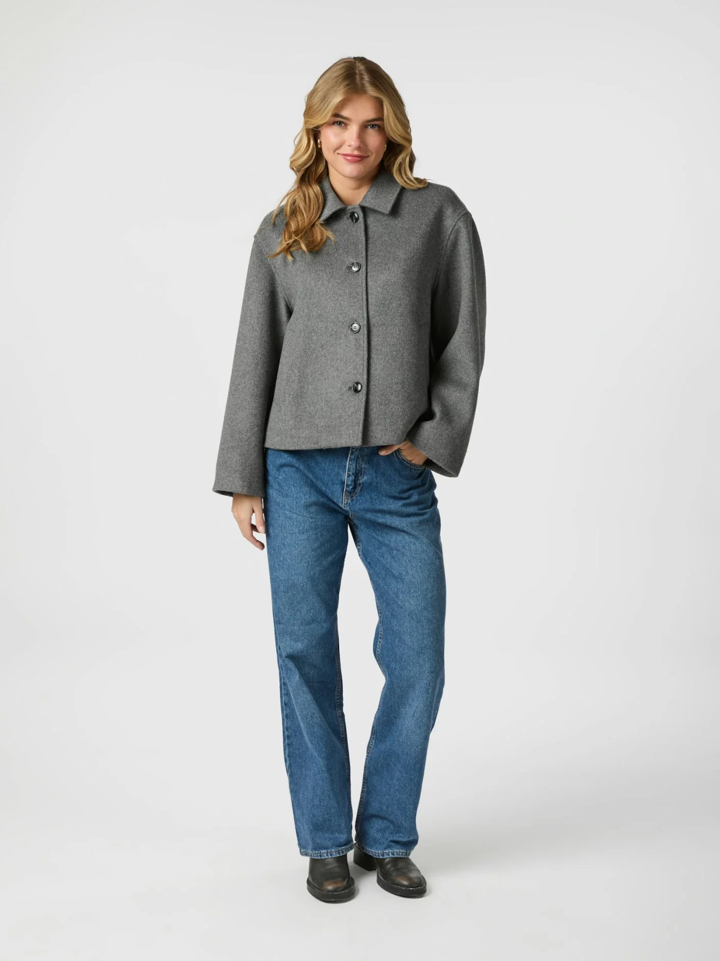 Neo Noir Hamra Wool Jacket Grey Melange - Image 7