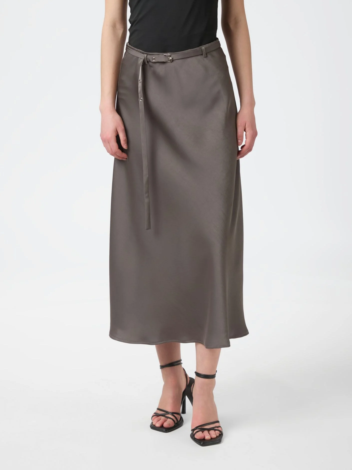 Neo Noir Innell Heavy Sateen Skirt warm grey - Image 3