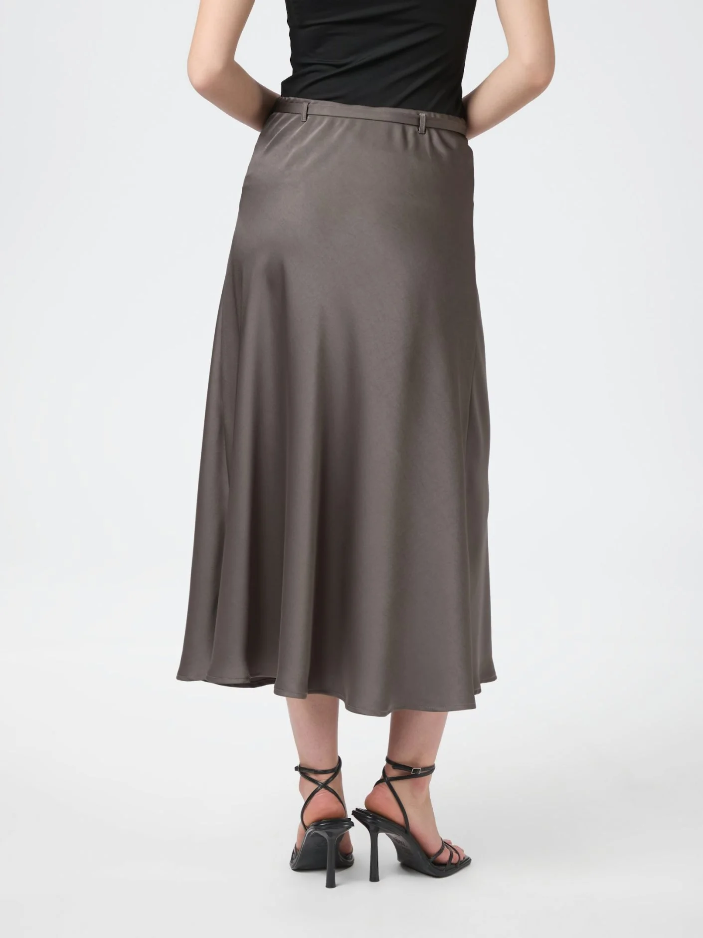 Neo Noir Innell Heavy Sateen Skirt warm grey - Image 6