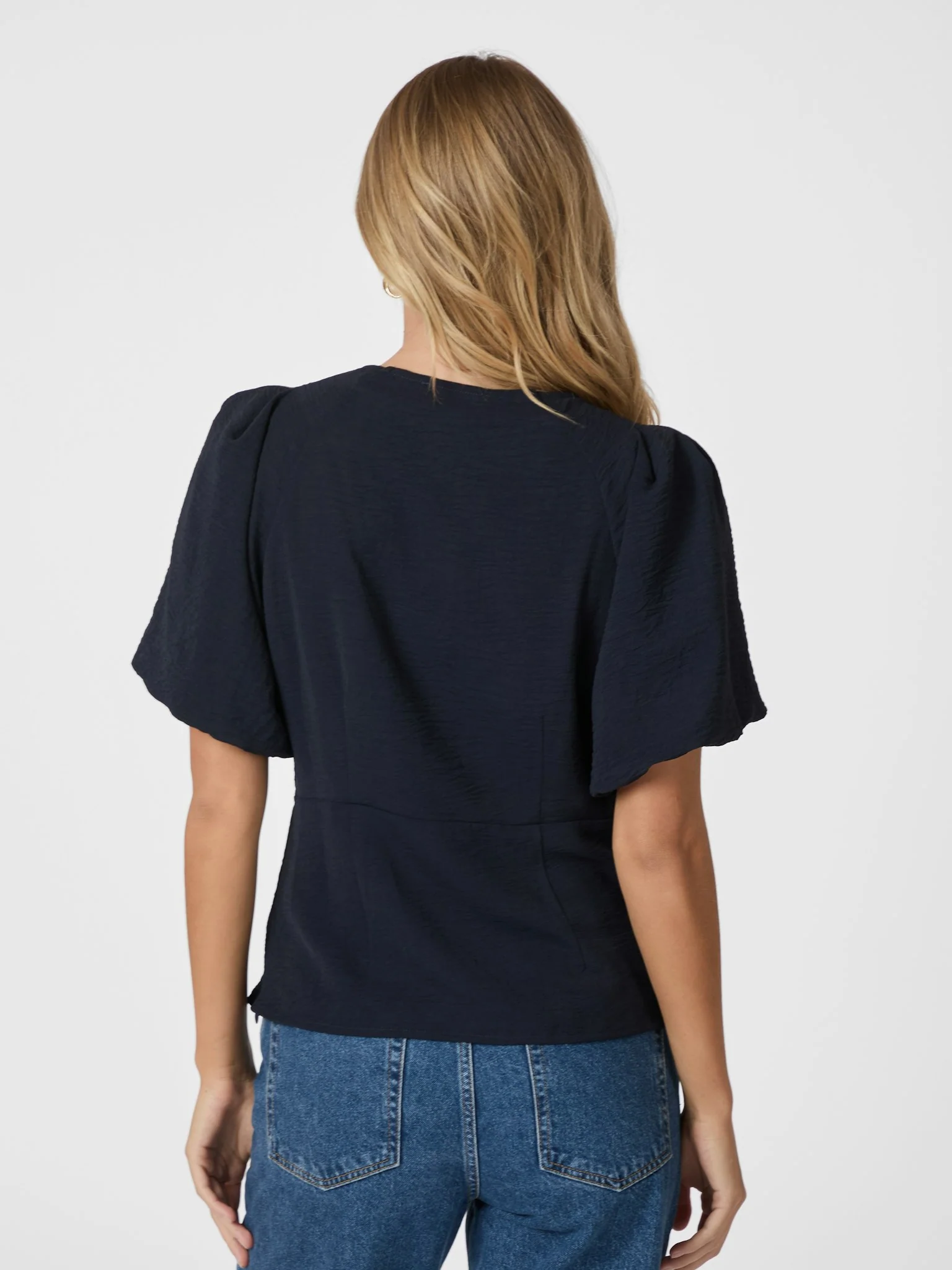 Neo Noir Irina Structure Blouse Navy - Image 4