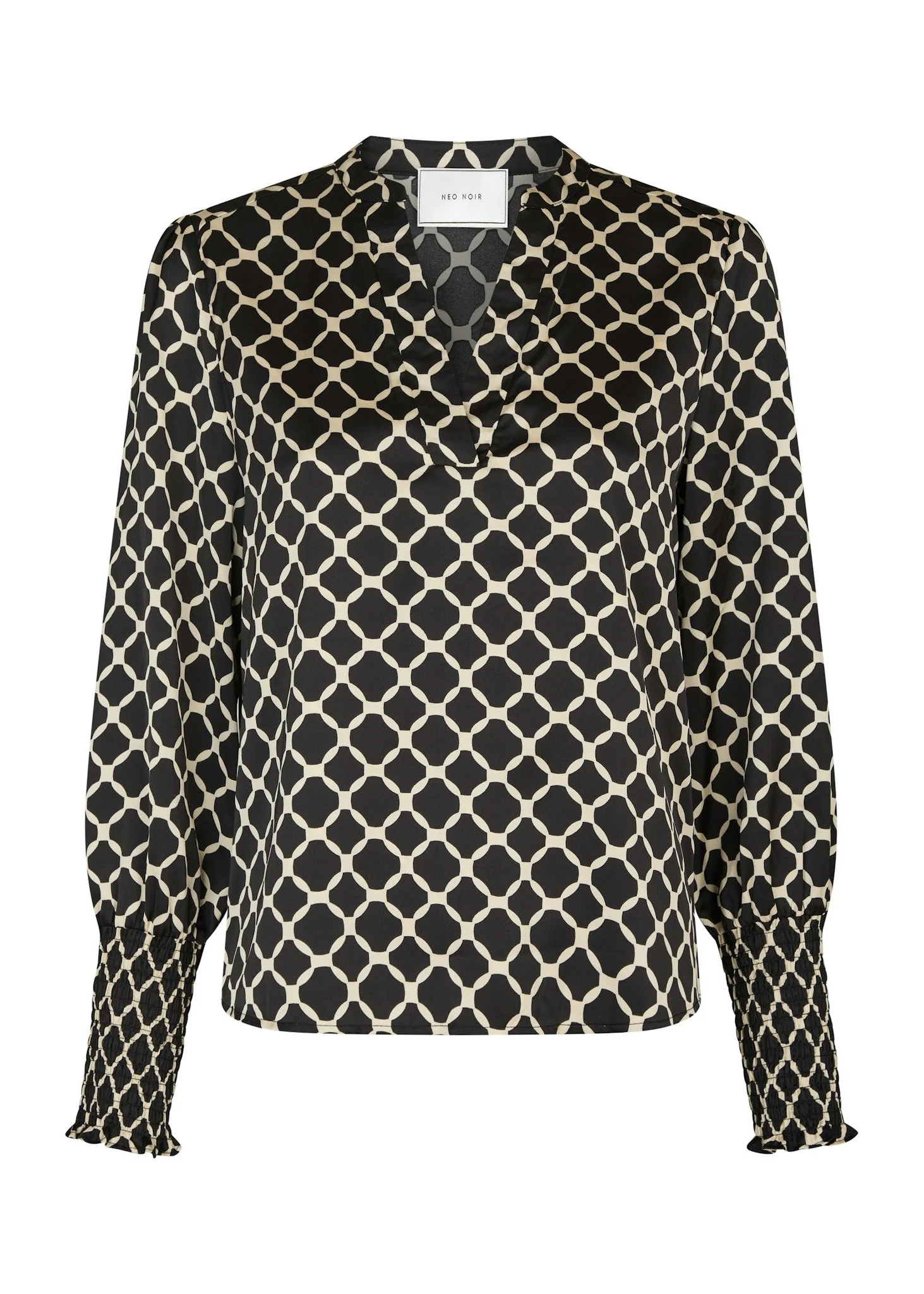 Neo Noir Landa Tile Print Blouse Black - Image 3