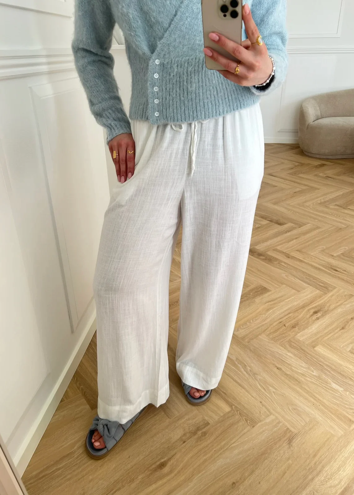 Neo Noir Lissabon Soft Linen Pants hvid - Image 3