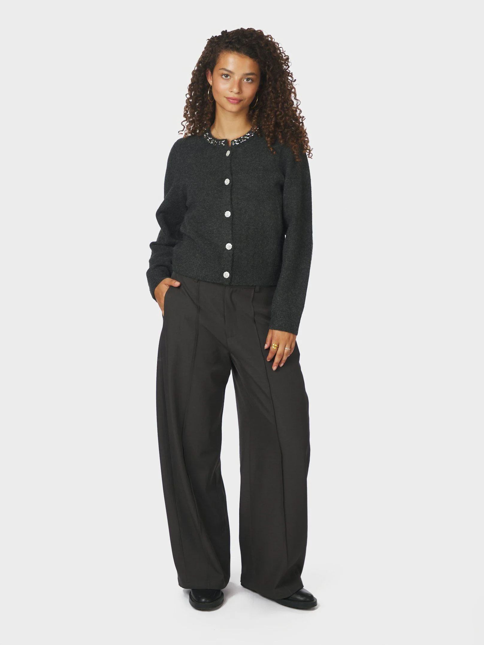Neo Noir Marie Stone cardigan Antracit grey - Image 2