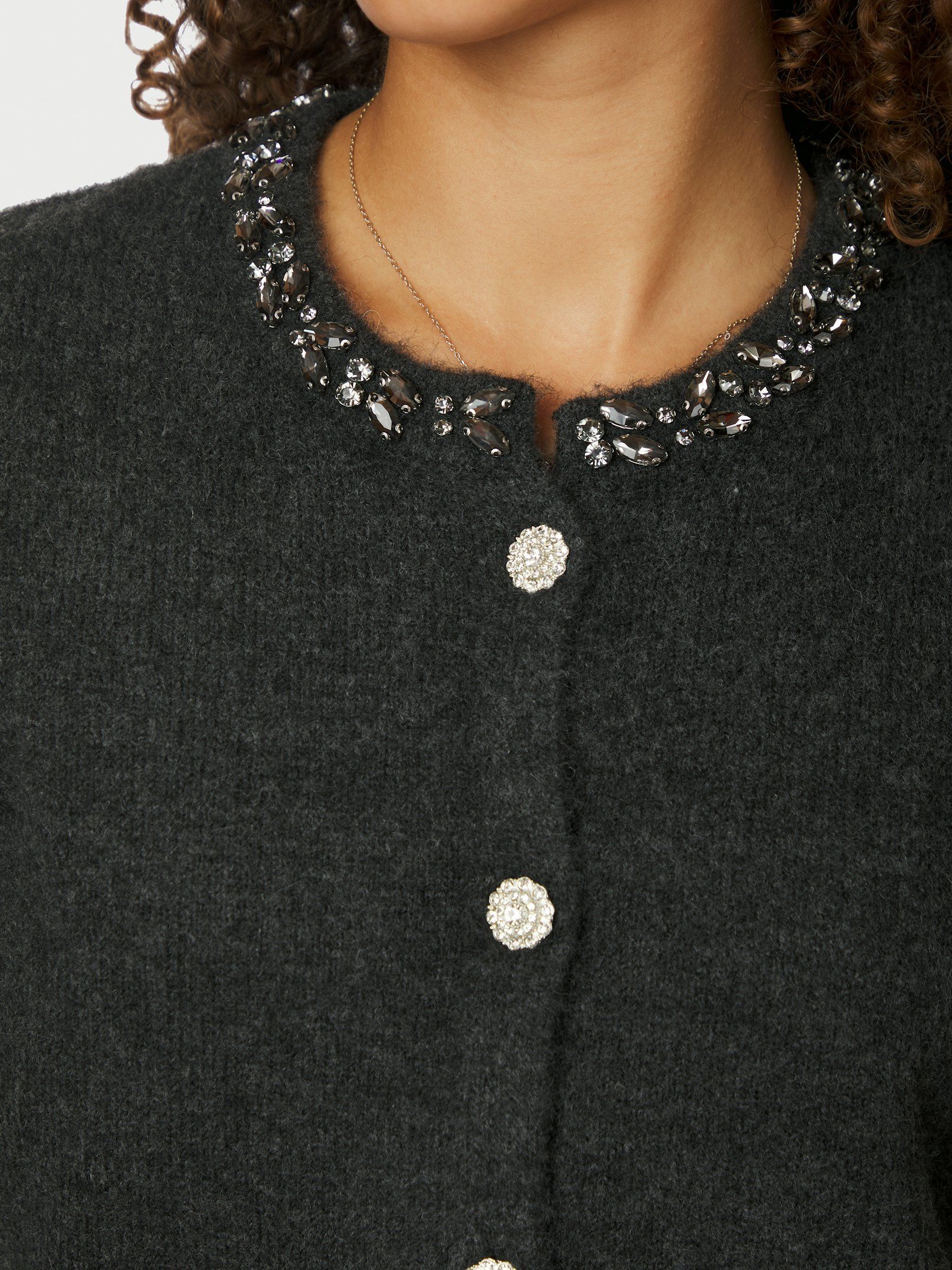 Neo Noir Marie Stone cardigan Antracit grey - Image 3