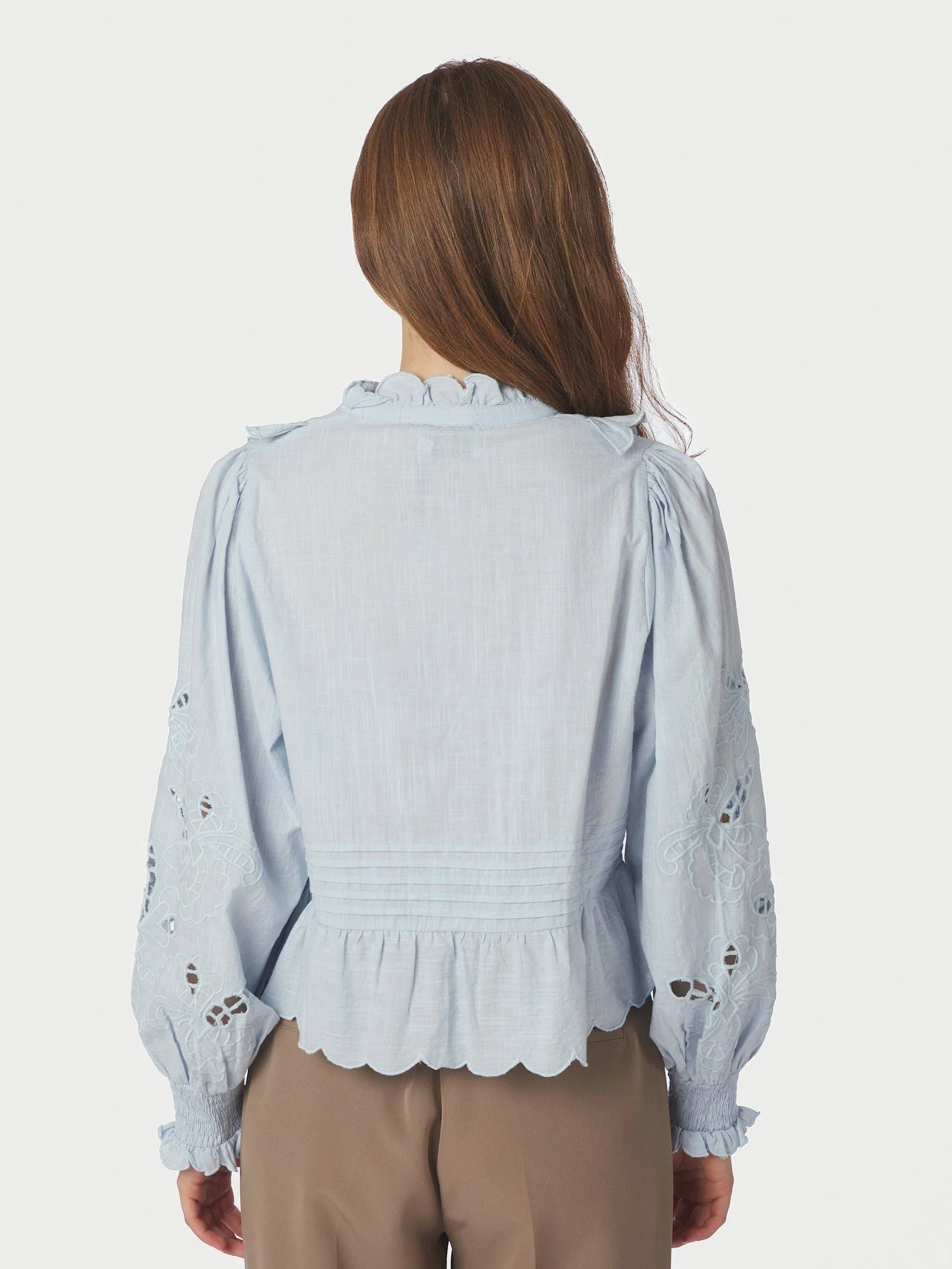 Pre-order uge 19. Neo Noir Petrine Embroidery Blouse Light blue - Image 6