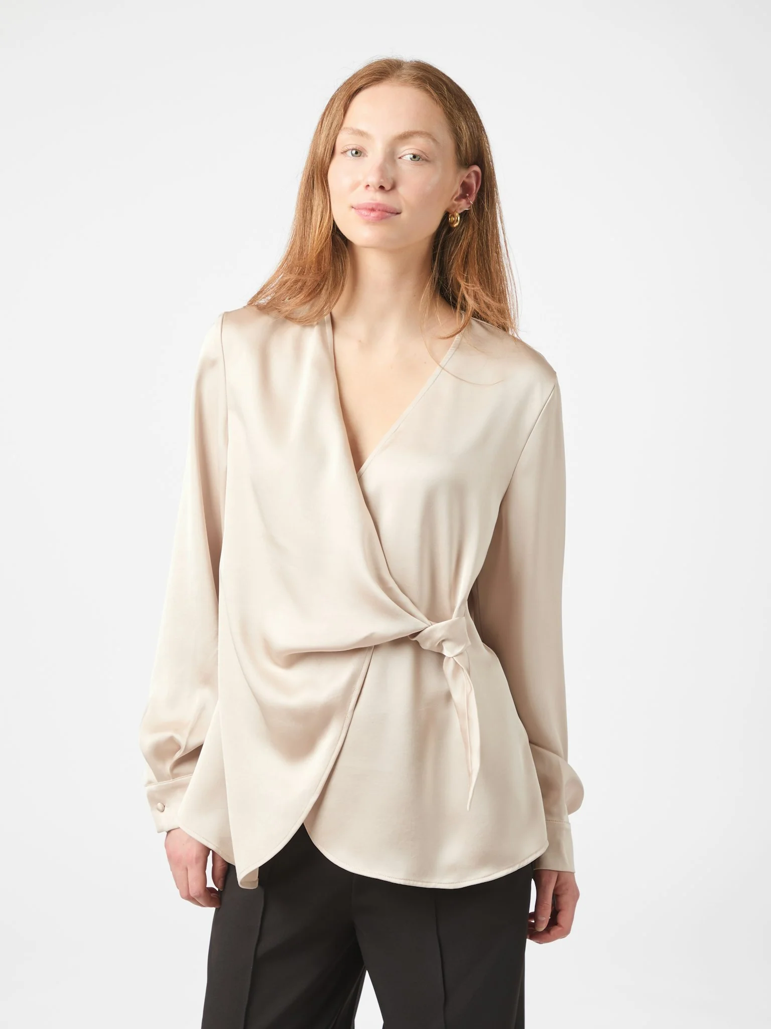 Neo Noir Petris Heavy Sateen Blouse Champagne - Image 6