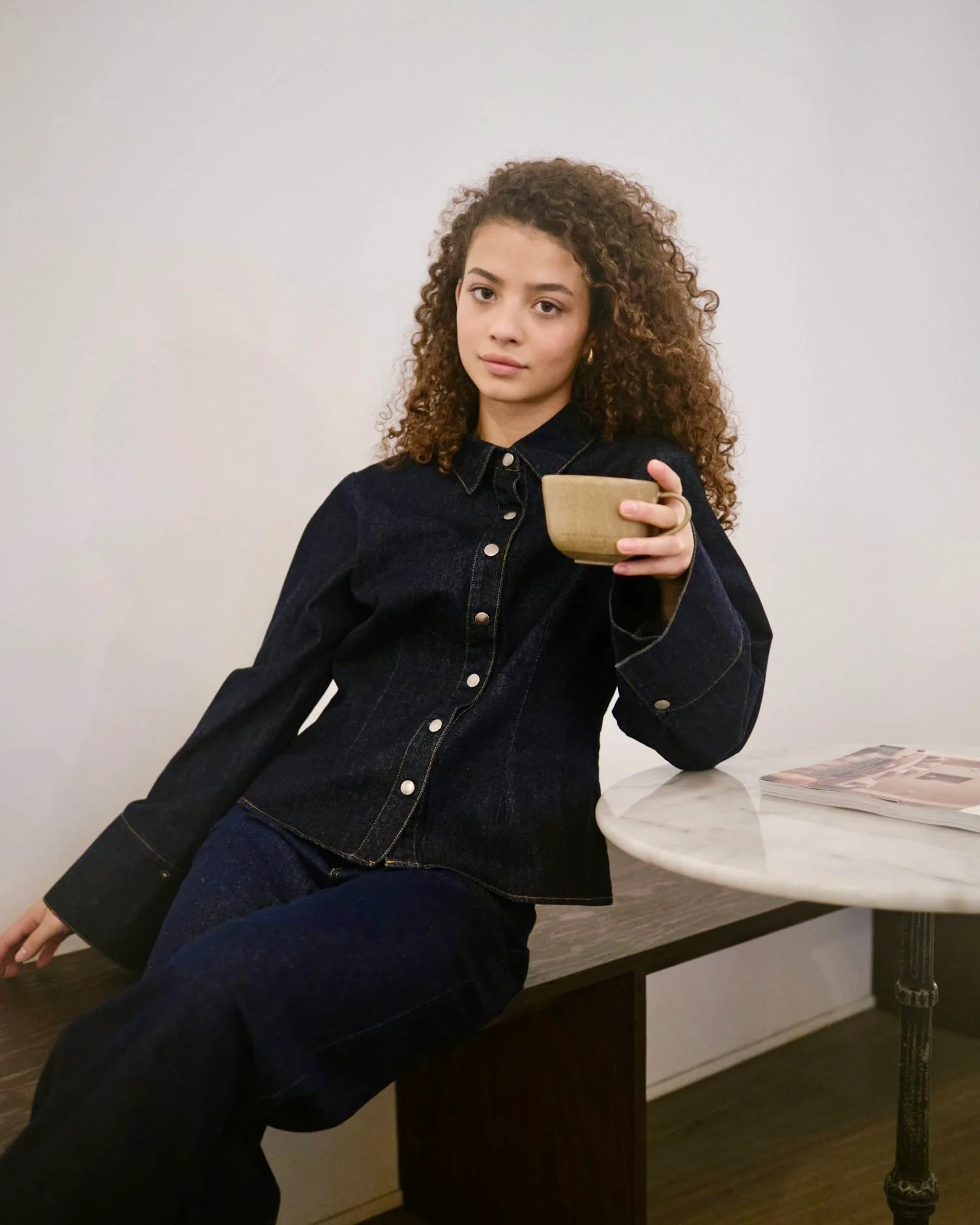 Neo Noir Rosa Denim Shirt Dark Blue - Image 4
