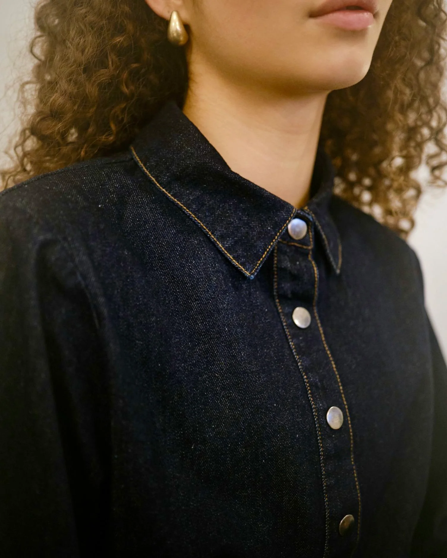 Neo Noir Rosa Denim Shirt Dark Blue - Image 5
