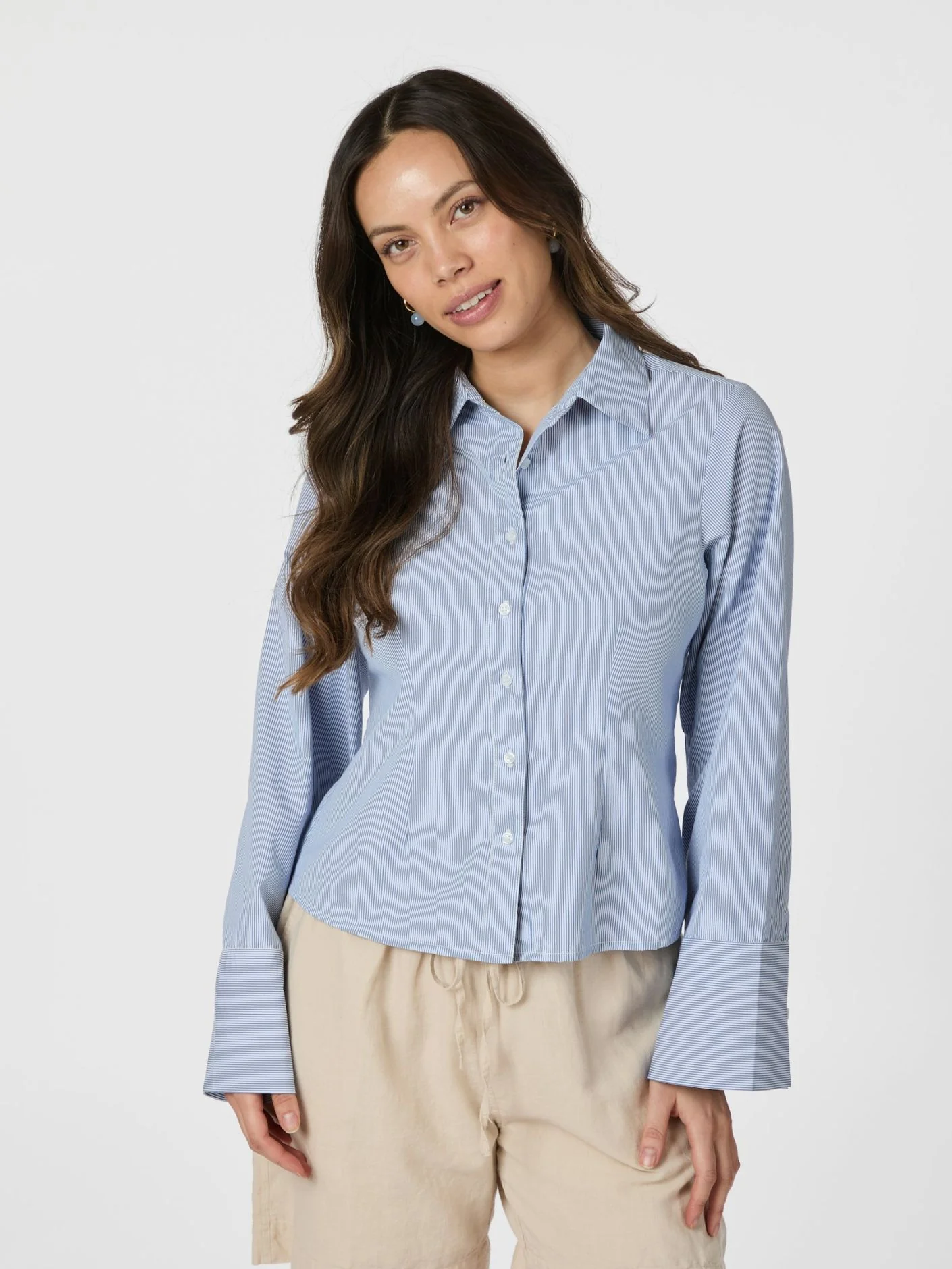 Neo Noir Rosa Mini Stripe Shirt blue - Image 3