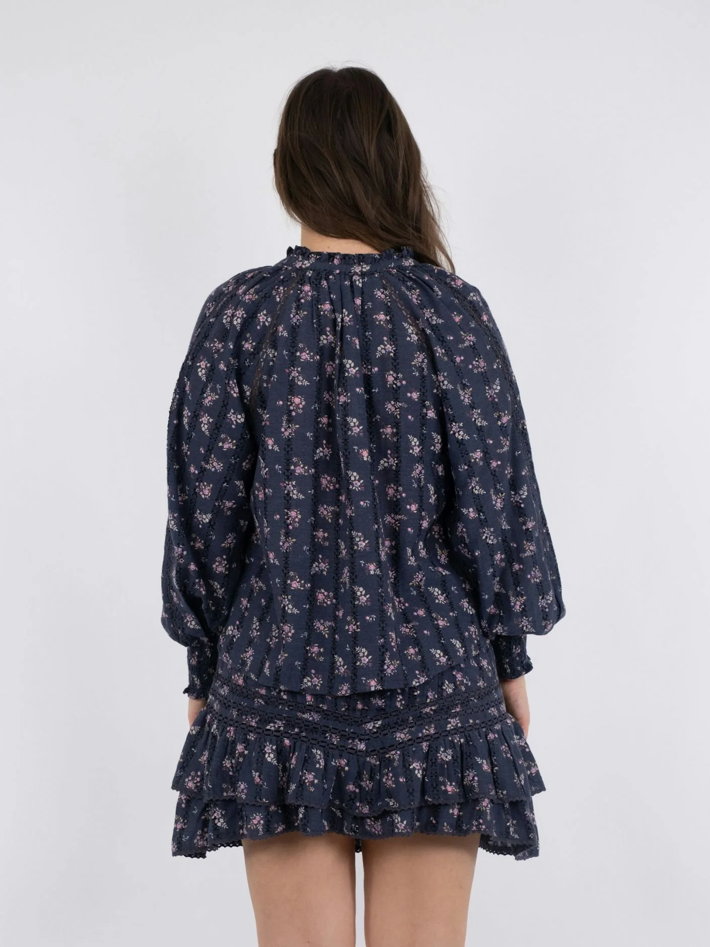 Neo Noir Stimma Delicate Flower Bluse dusty navy - Image 7