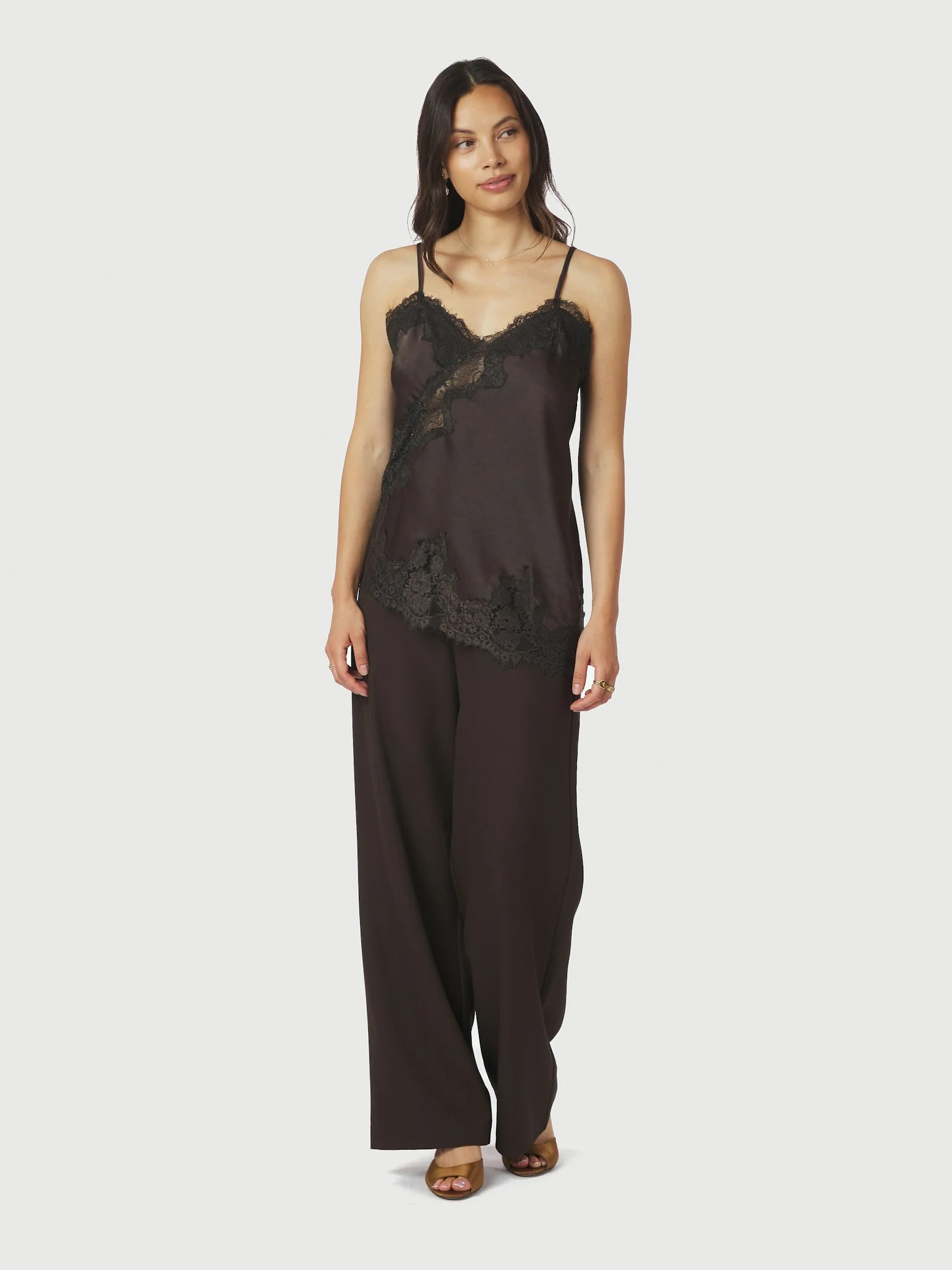 Neo Noir Viole Lace Top Dark Brown - Image 3