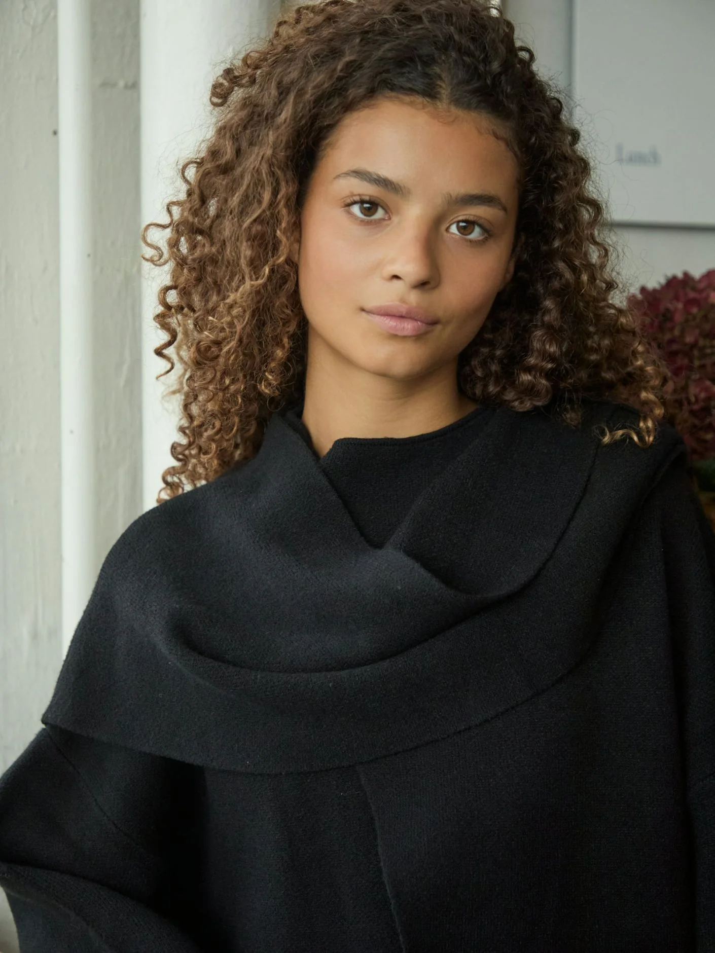 Neo Noir Wals Knit Scarf Blouse Black - Image 4