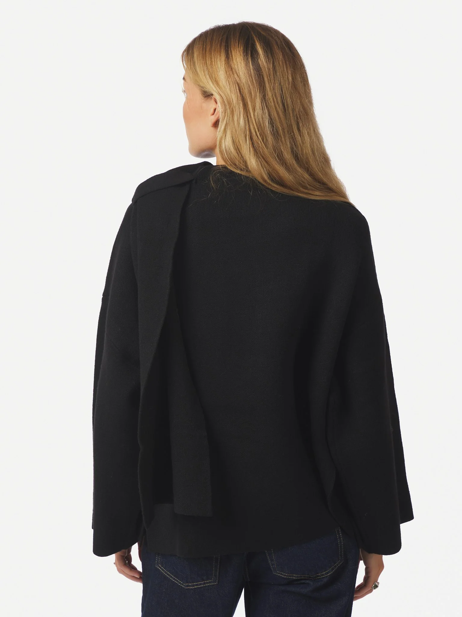 Neo Noir Wals Knit Scarf Blouse Black - Image 7