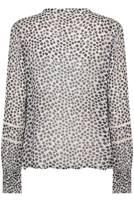 Part Two NesmaPW Shirt Navy Mini Grid Flower - Image 8