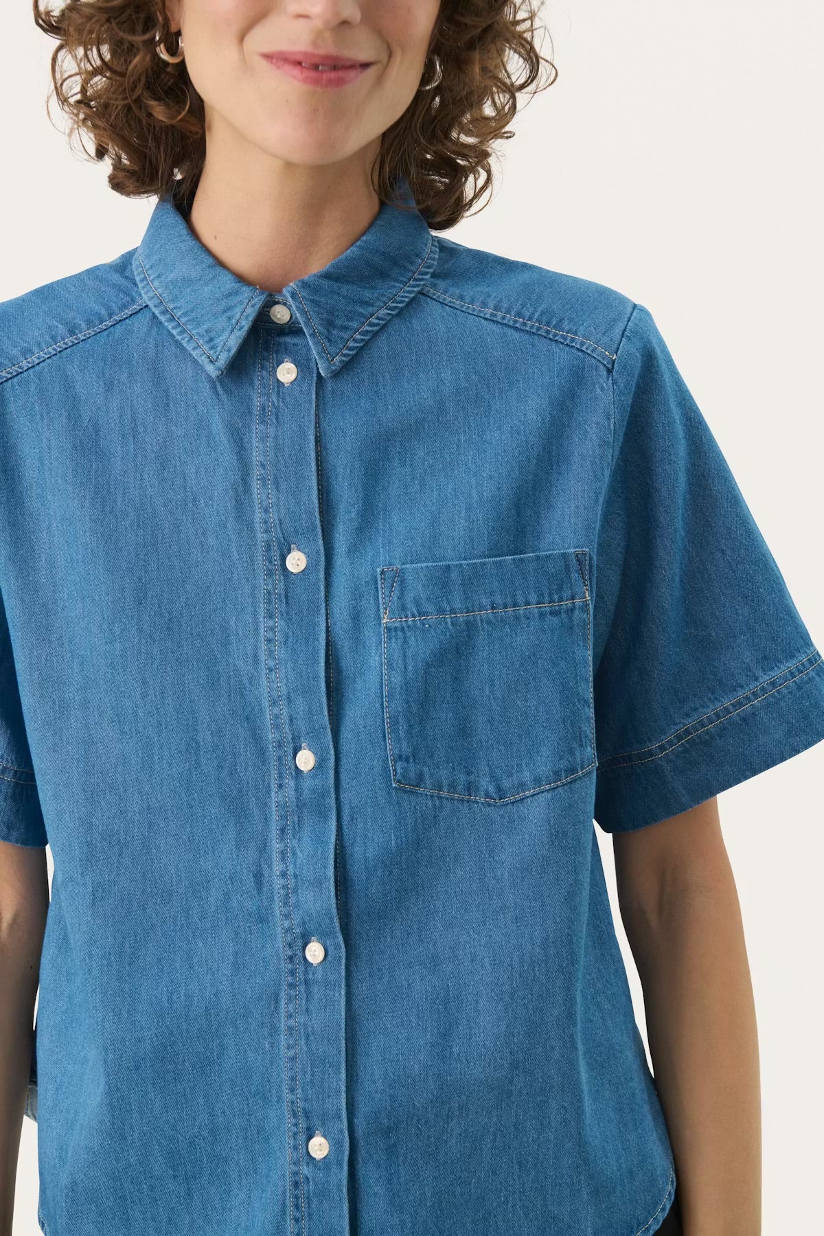 Part Two NiclaPW Shirt Medium Blue Denim - Image 3