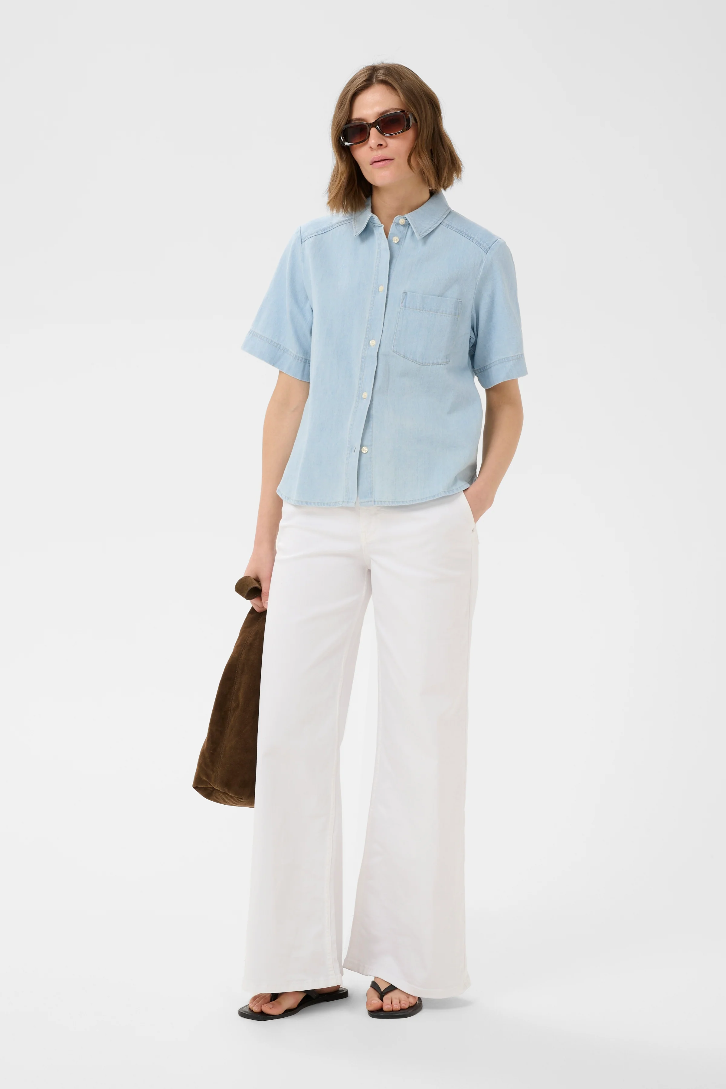 Part Two NiclaPW Shirt Whiteish Blue Denim - Image 3