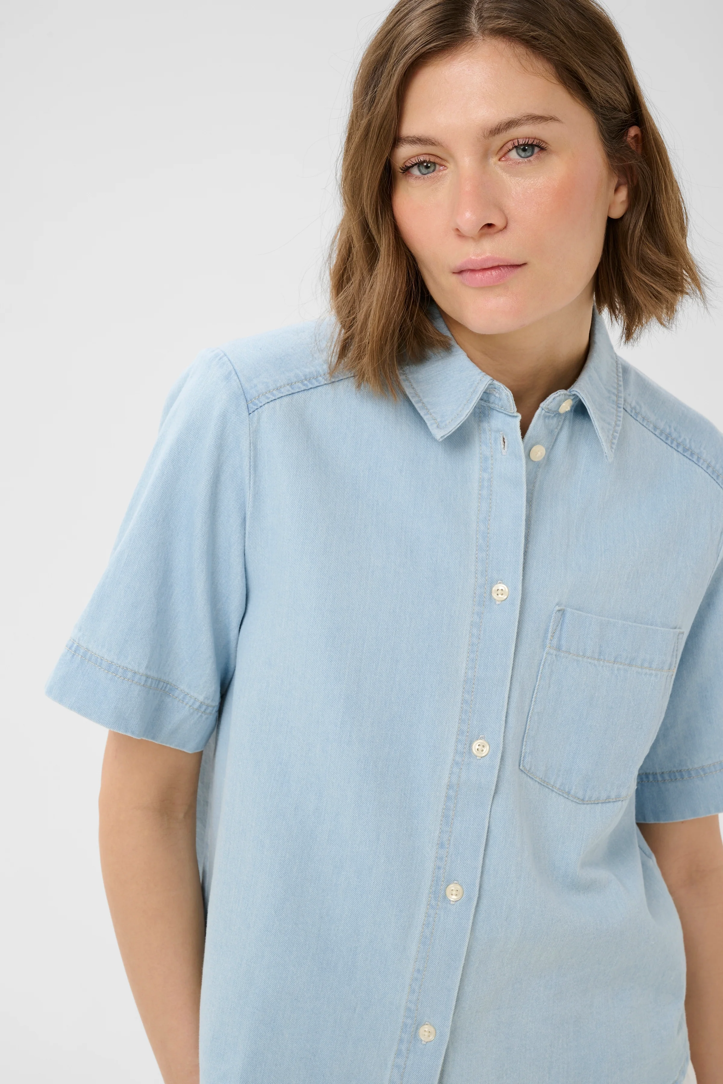 Part Two NiclaPW Shirt Whiteish Blue Denim - Image 4
