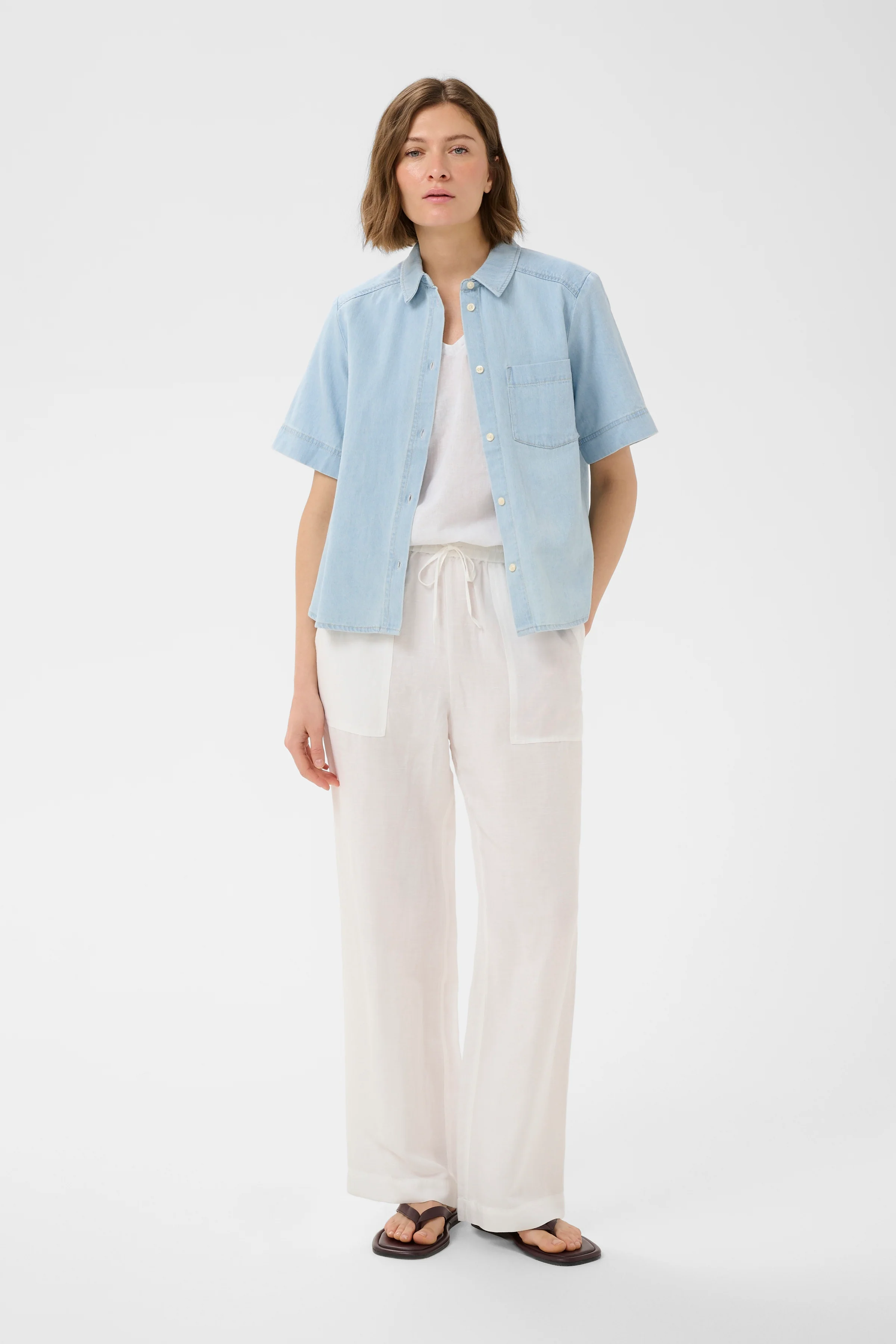 Part Two NiclaPW Shirt Whiteish Blue Denim - Image 5