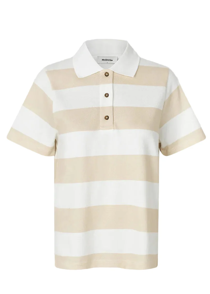 Modström Nobumd polo Beige Stripe - Image 2
