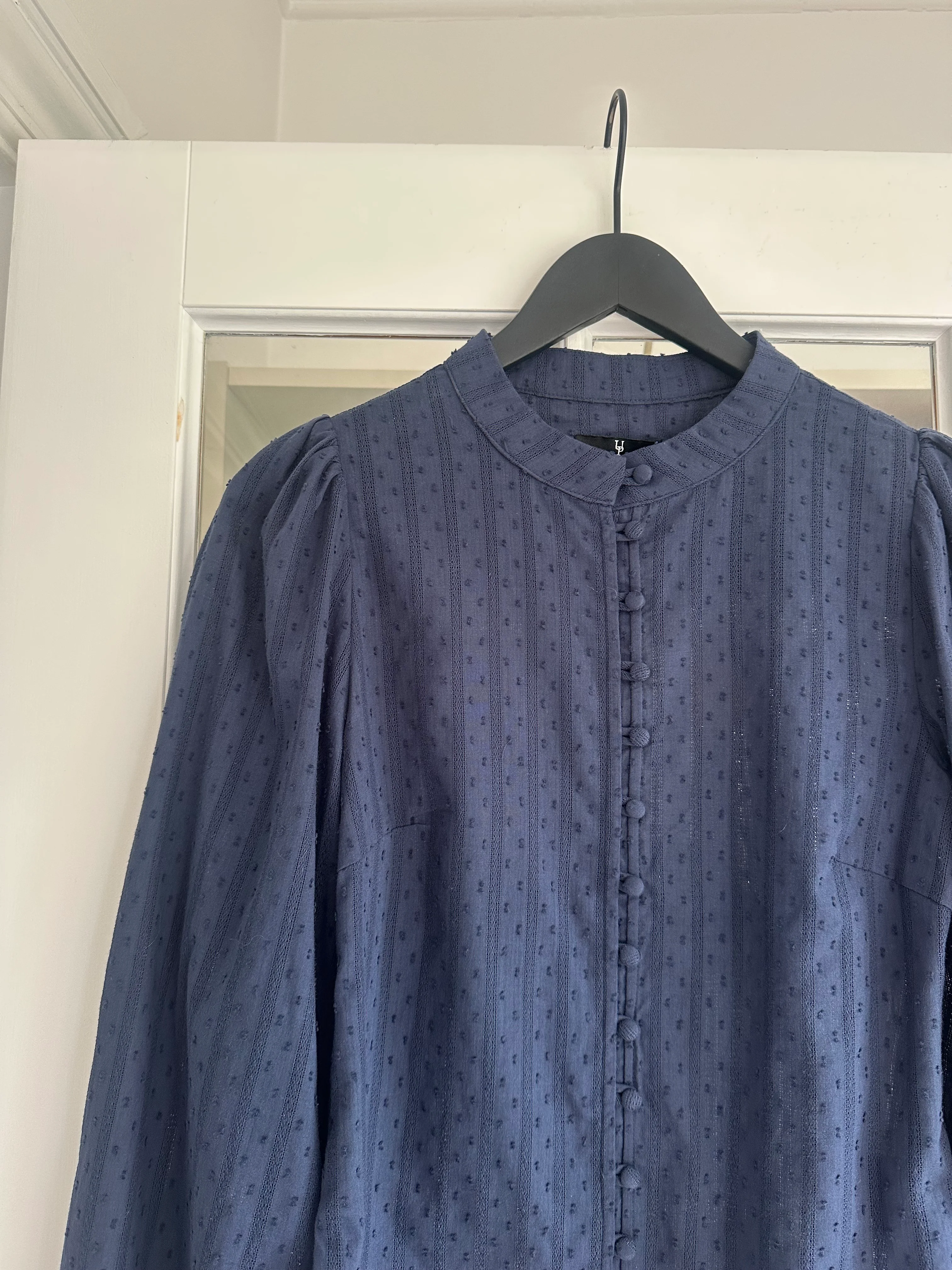Urban Pioneers Otilie LS Blouse Navy - Image 3