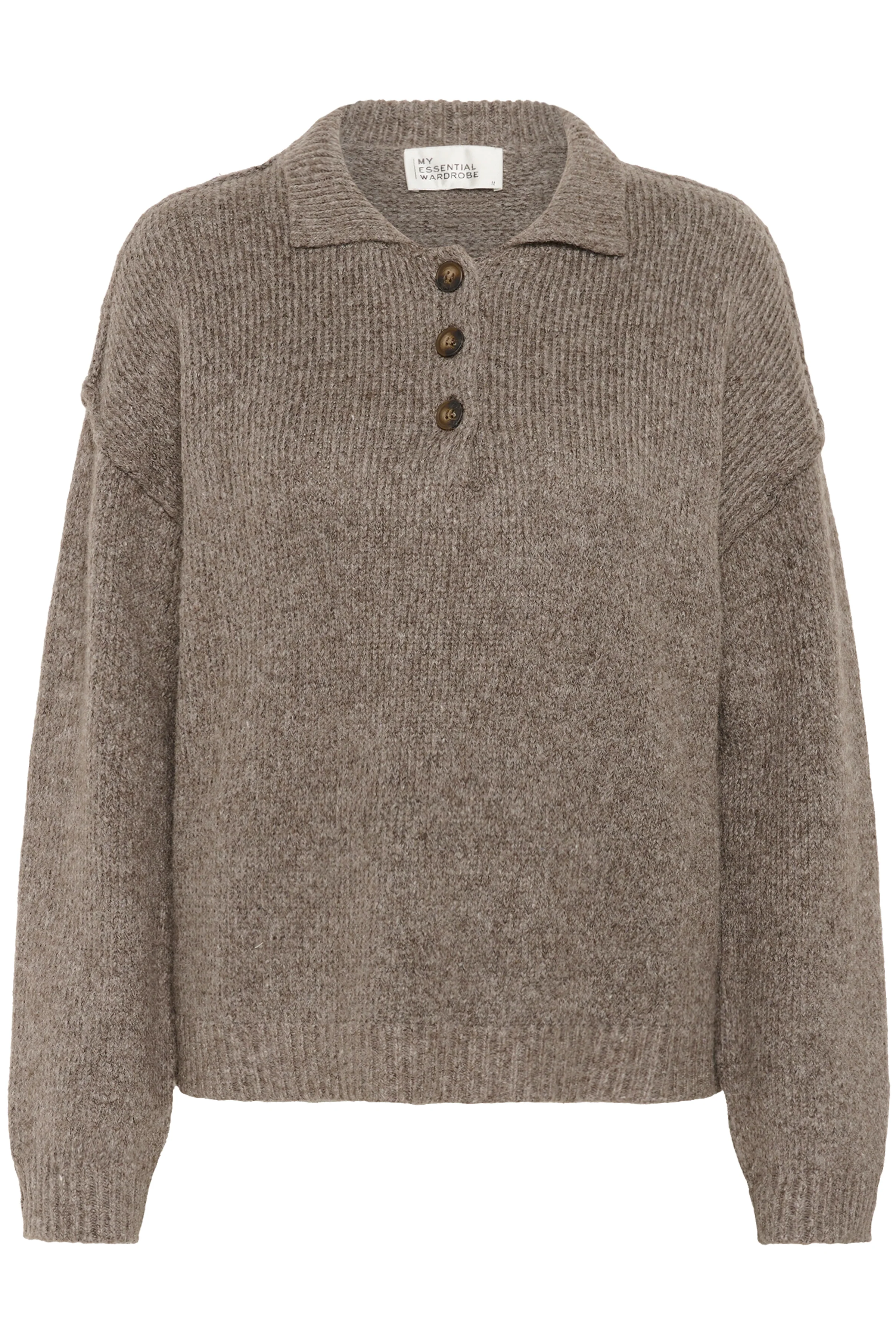 My Essential Wardrobe PalomaMW Polo Pullover Brown melange - Image 3
