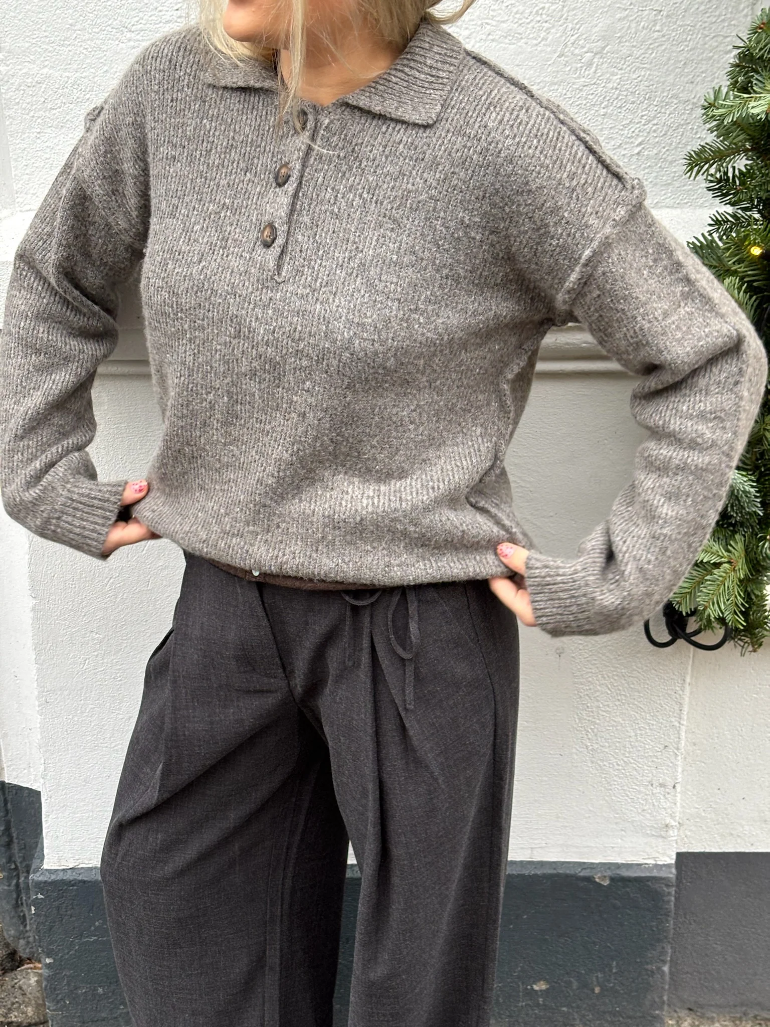 My Essential Wardrobe PalomaMW Polo Pullover Brown melange - Image 9