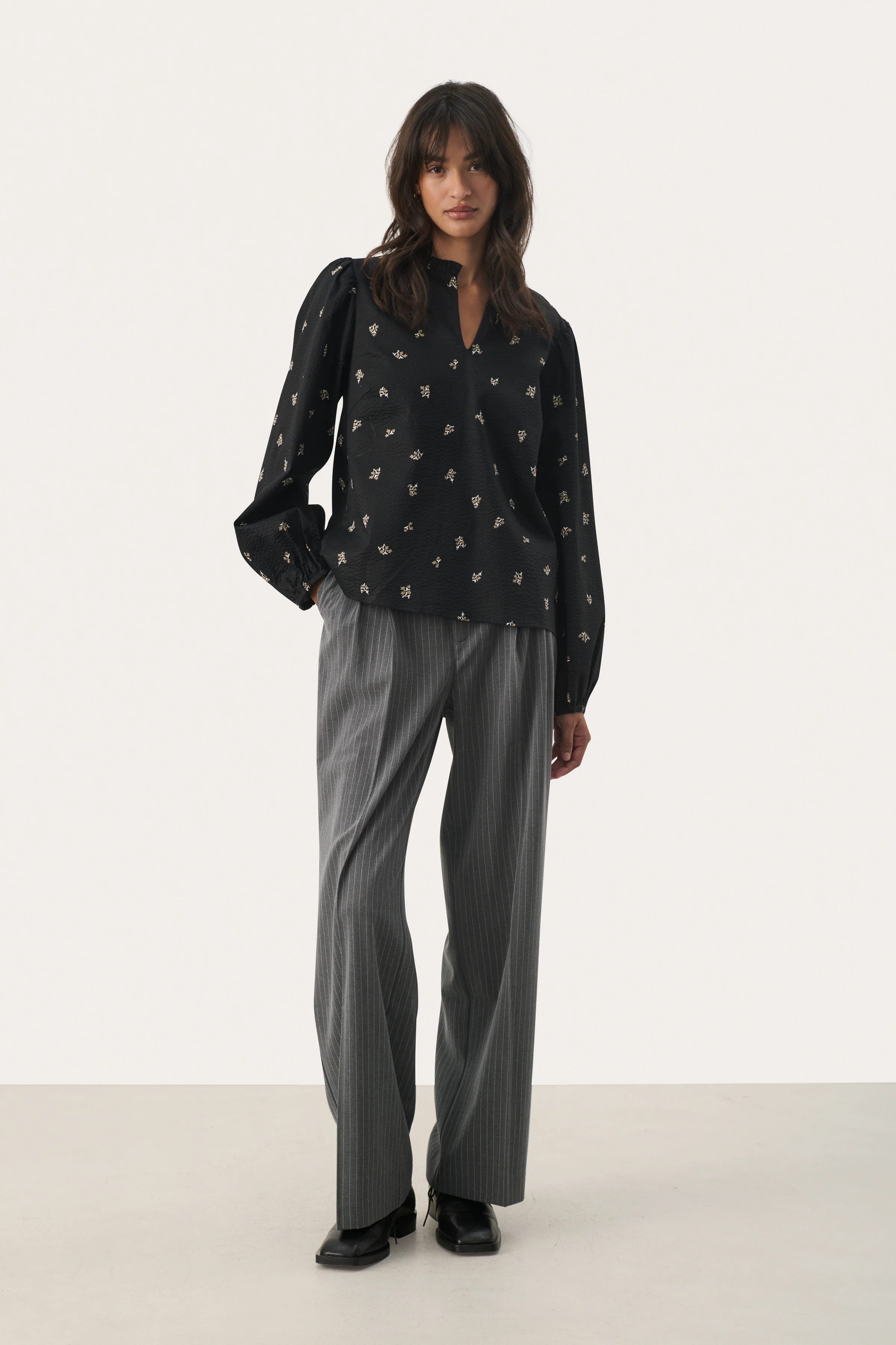 Part Two CherraPW Pants Gray Flannel Pins - Image 5