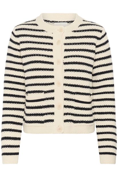 Part Two ElmiePW Cardigan Navy off-white stripe - Image 8