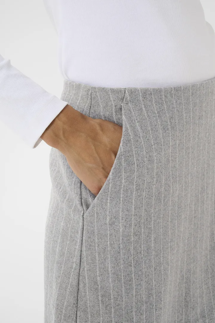 Part Two SissaPW Skirt Medium Grey Pinstripe - Image 3
