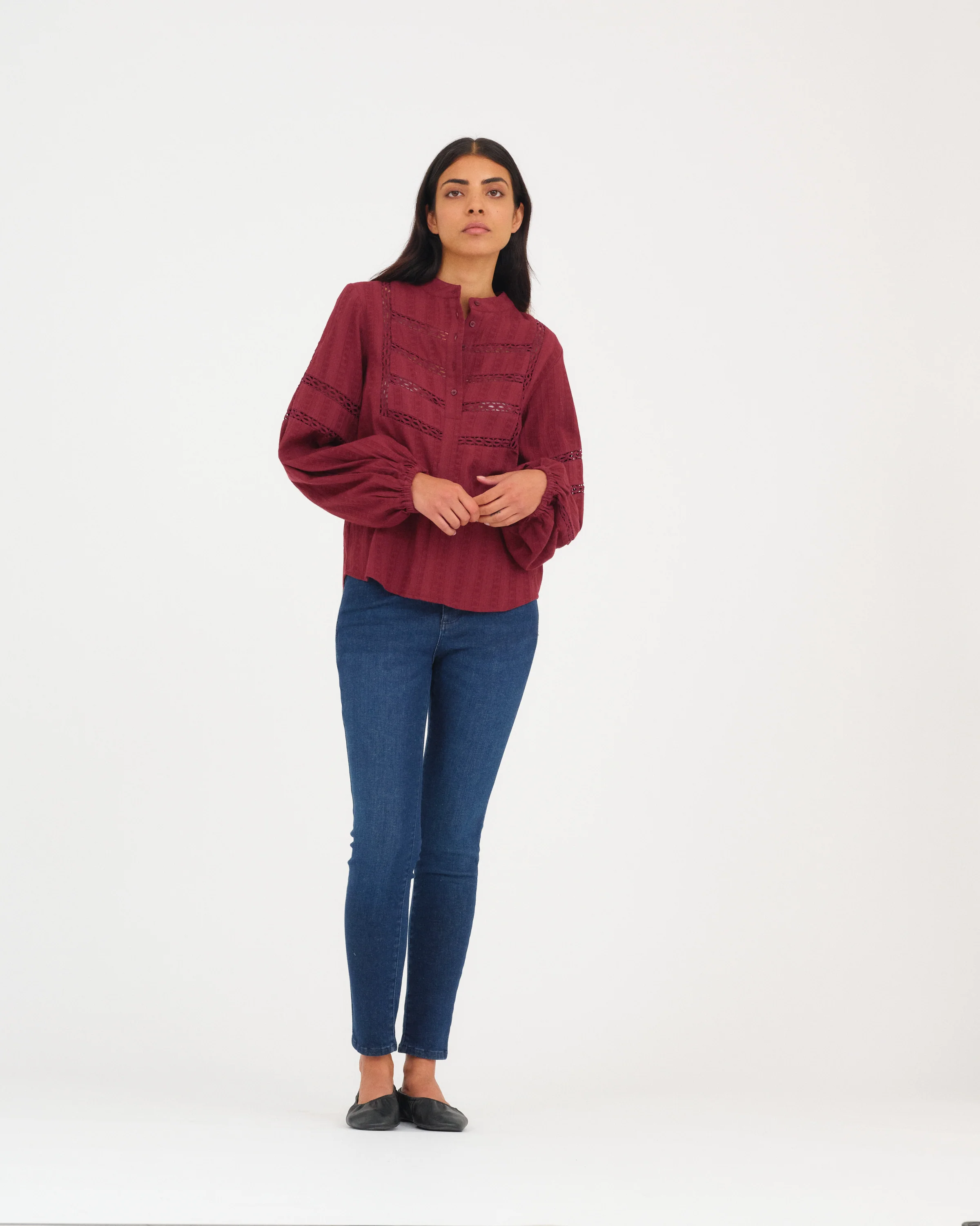 Pieszak Frida Lace Blouse Rasin Red - Image 4