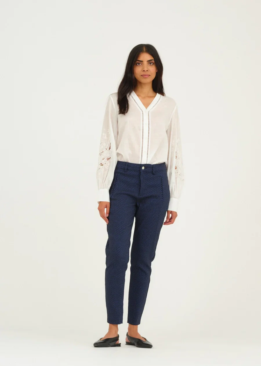 Pieszak Melanie Jacquard Pant Indigo Blue - Image 3