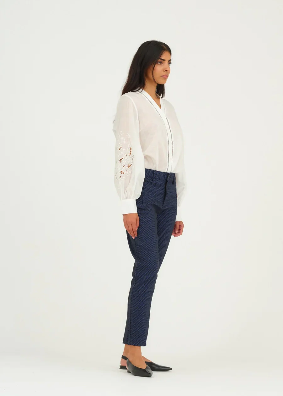 Pieszak Melanie Jacquard Pant Indigo Blue - Image 5
