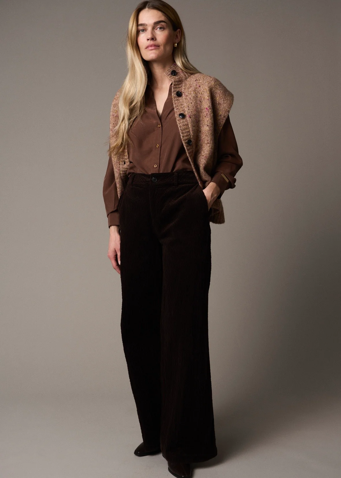Pieszak PD-Percy Silk Shirt 71 Warm brown - Image 3