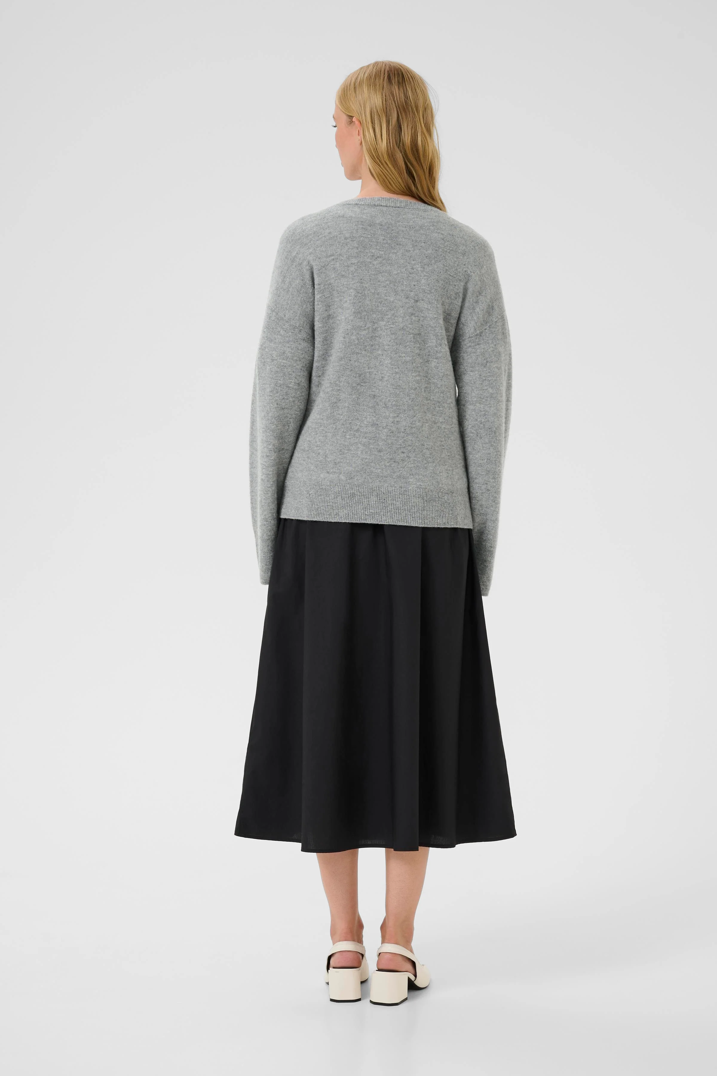 Karen by Simonsen KBAnemone V-neck Medium Grey Melange - Image 4