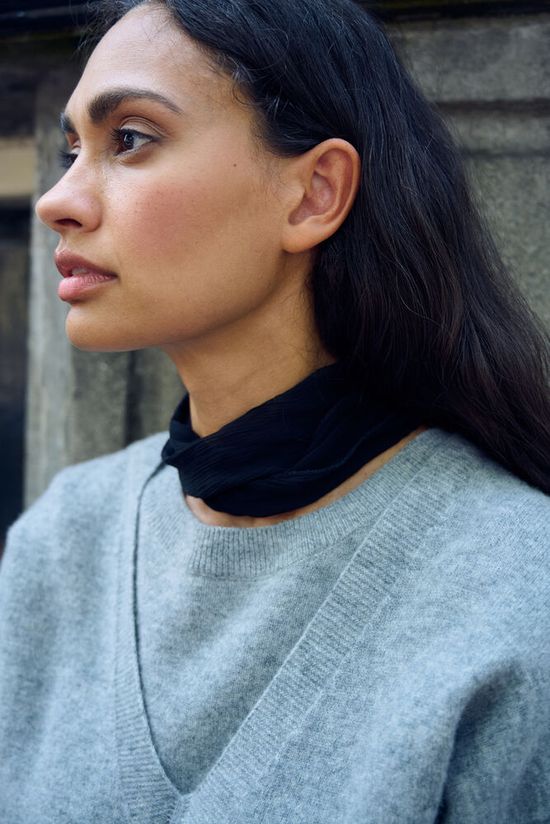 Karen by Simonsen KBAnemone V-neck Medium Grey Melange - Image 6