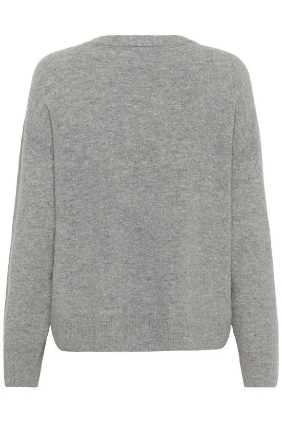 Karen by Simonsen KBAnemone V-neck Medium Grey Melange - Image 9