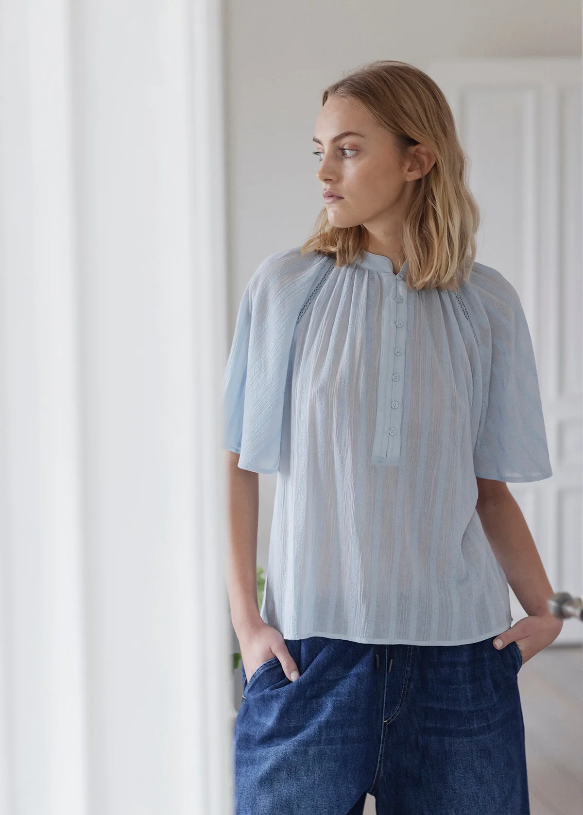 Project AJ117 Sandie Blouse Light Blue - Image 2