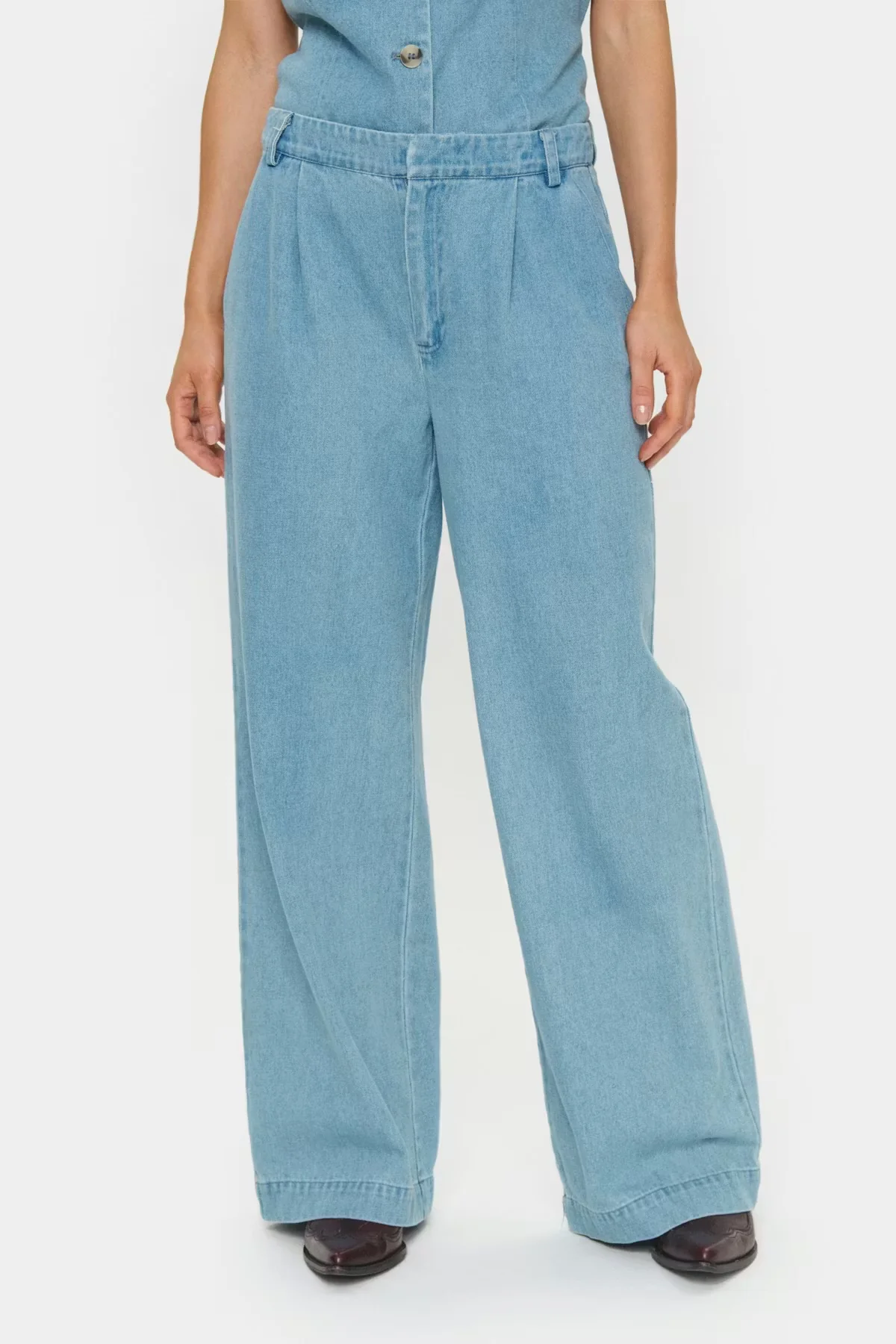 Saint Tropez JaclynSZ Pants Light Blue Denim - Image 2
