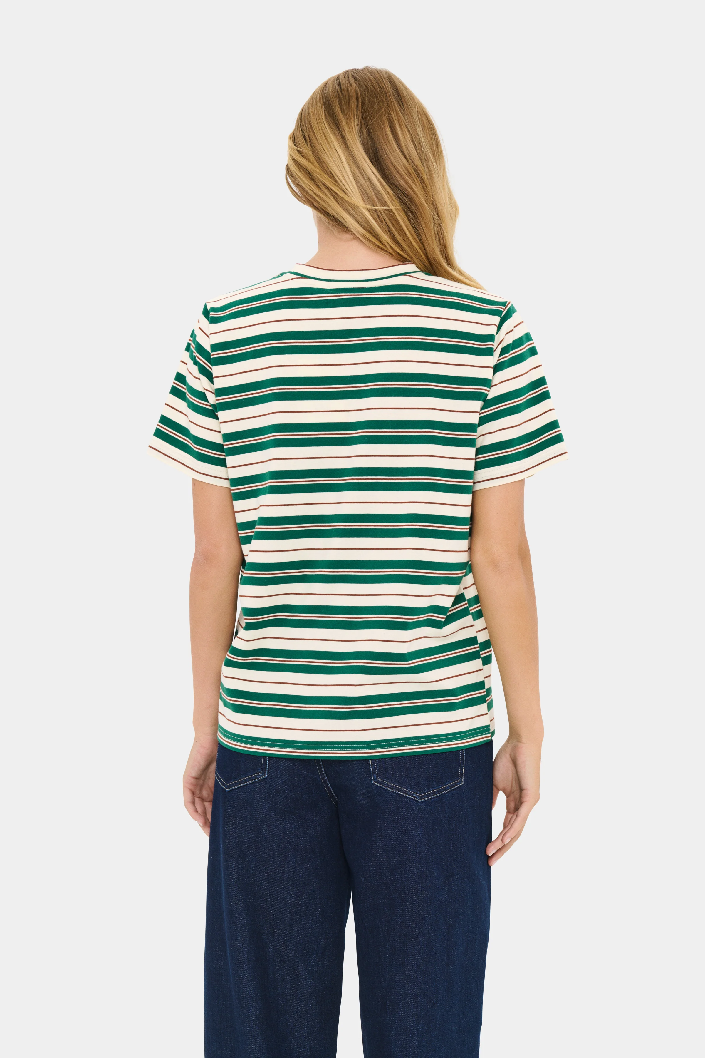 Saint Tropez Mhersz Tshirt Green multi stripe - Image 6