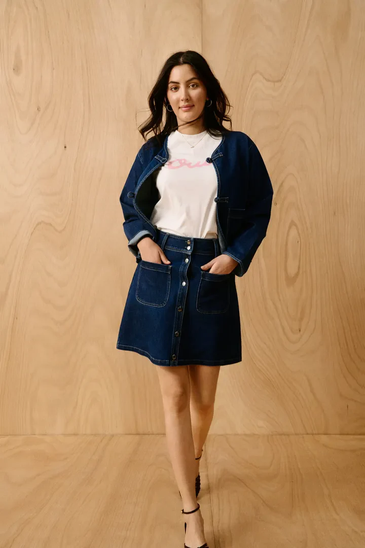 Saint Tropez OivySZ Skirt Medium Blue Denim - Image 4